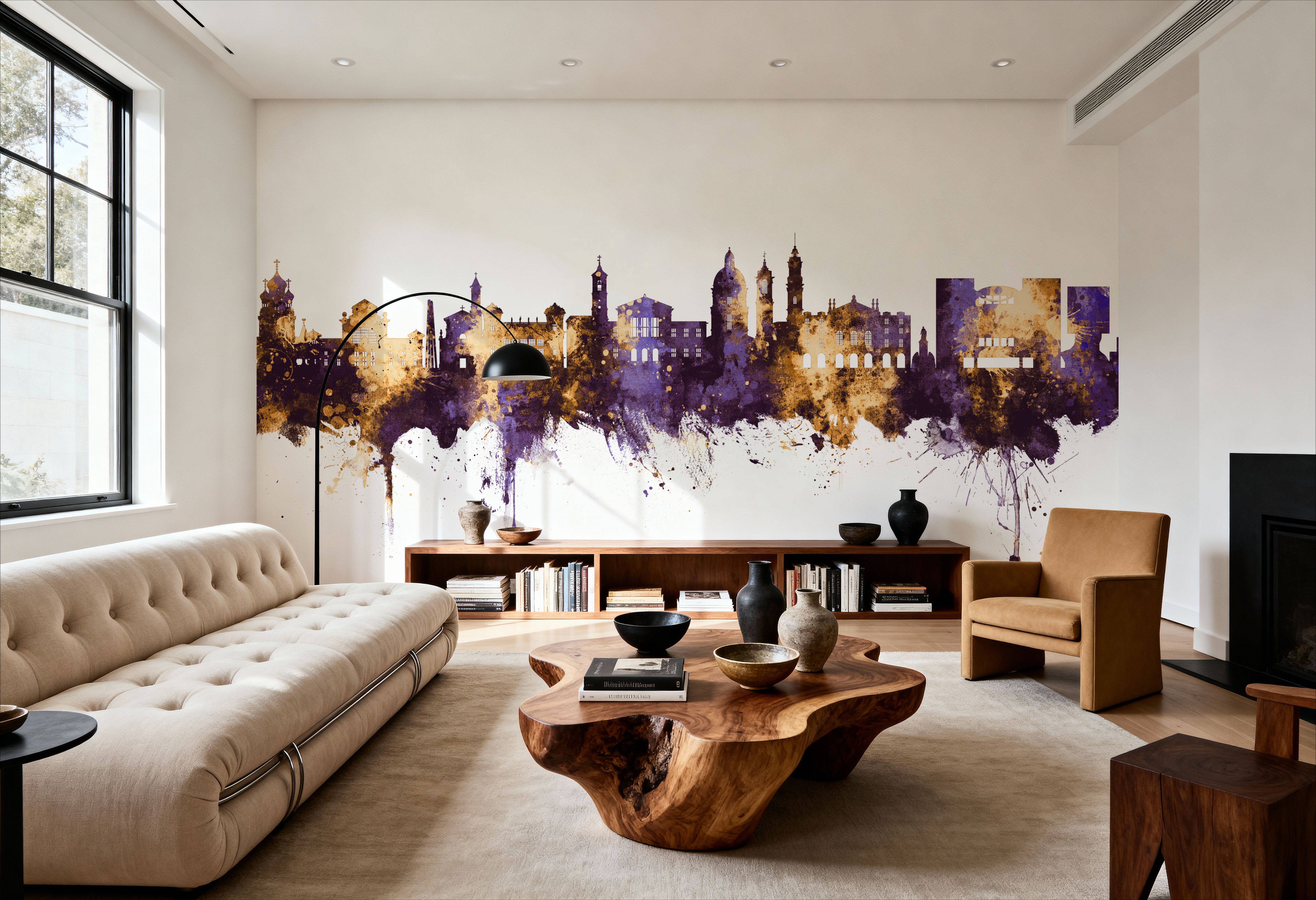 Nice France Skyline Purple & Gold