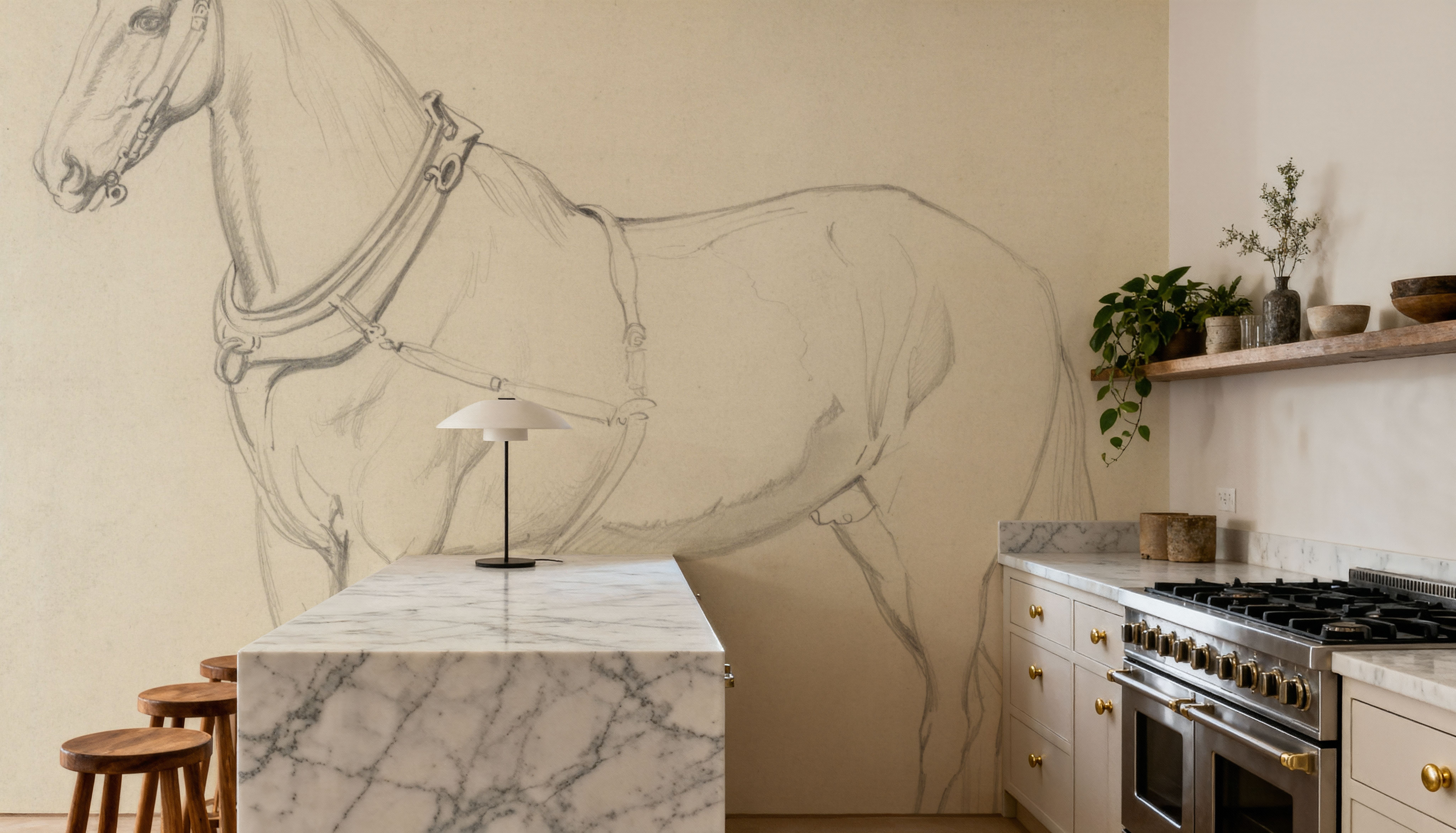 Horse Standing to the Left, Tapeten