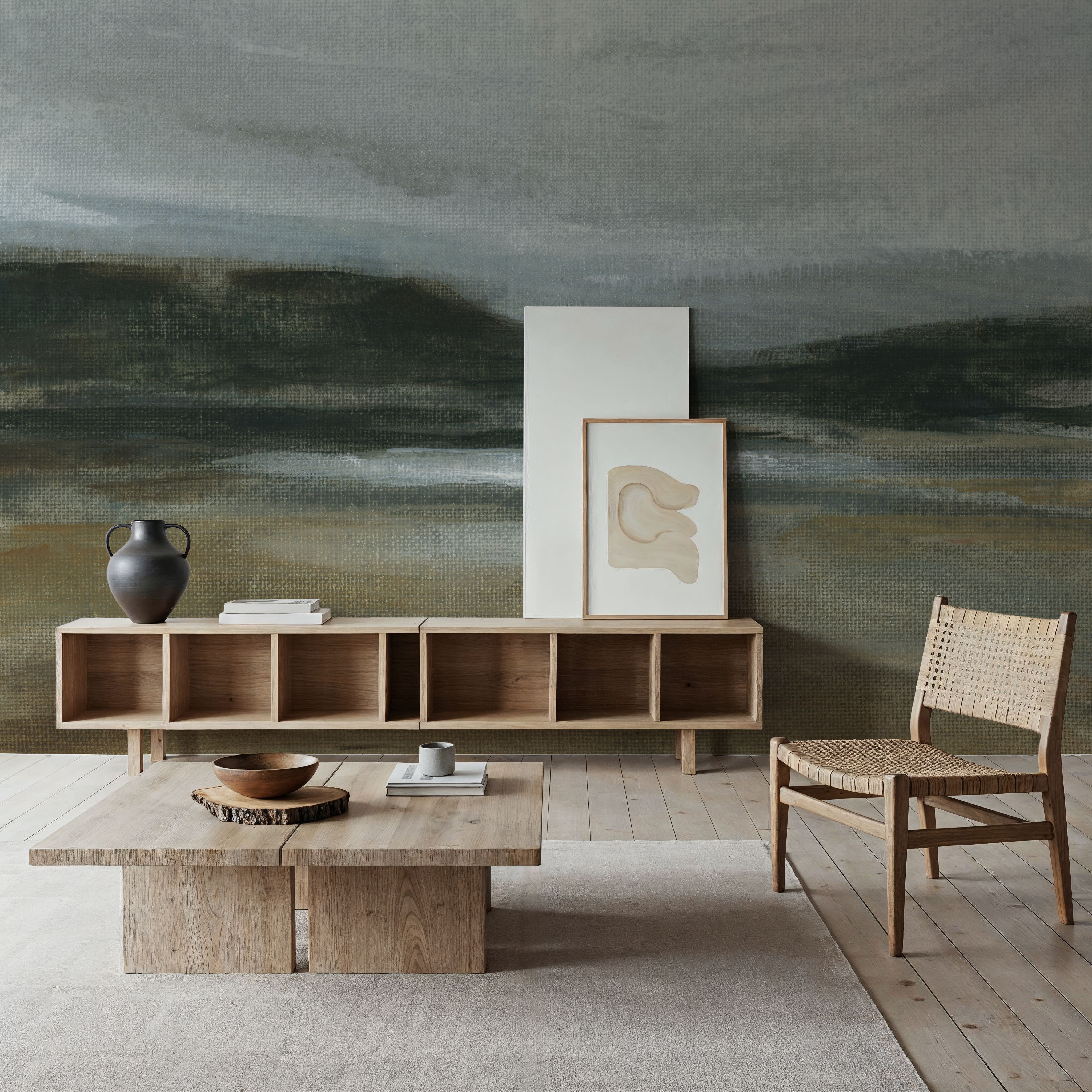 Misty River Valley on Canvas