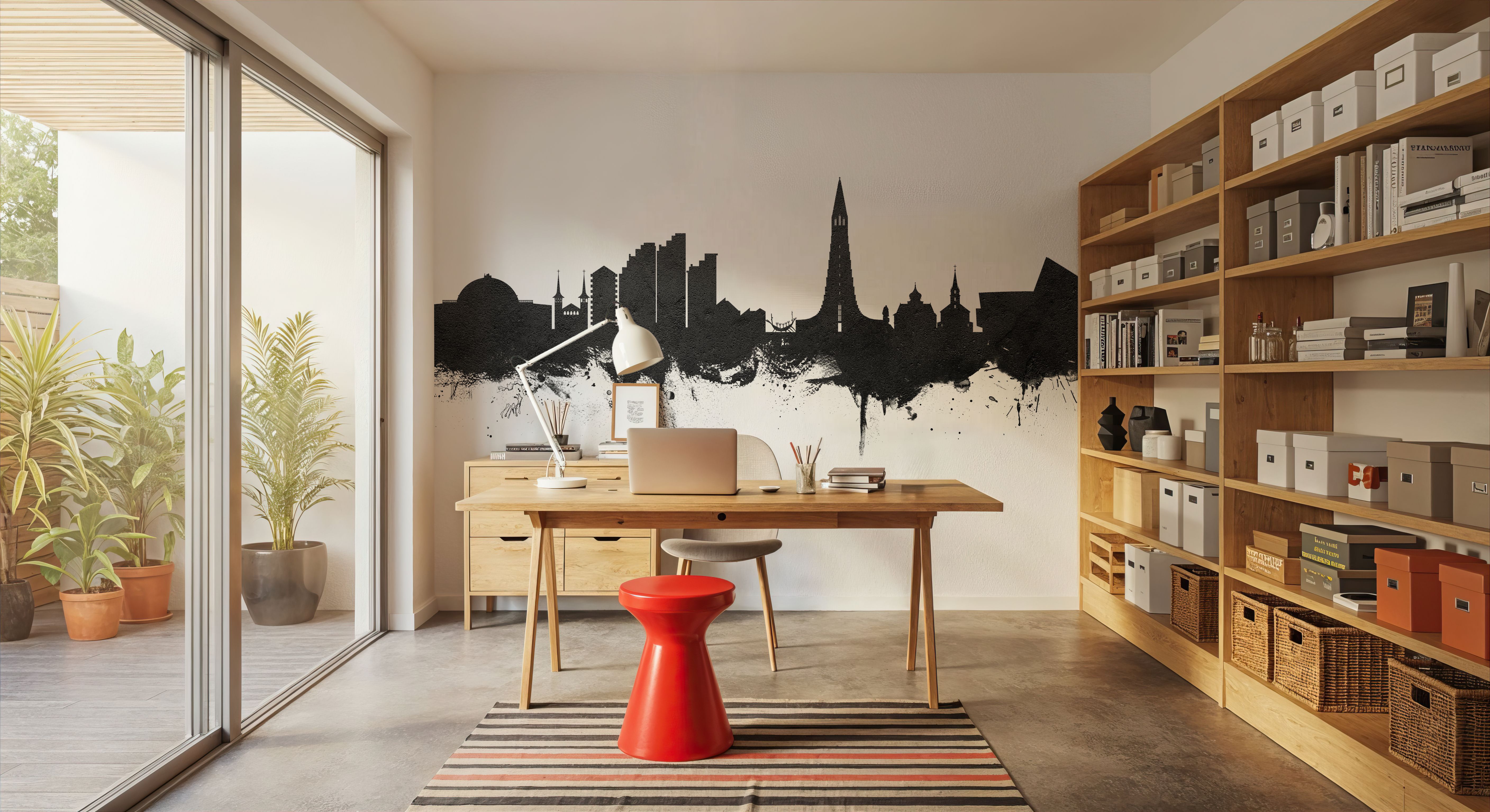 Reykjavík Skyline Black & White