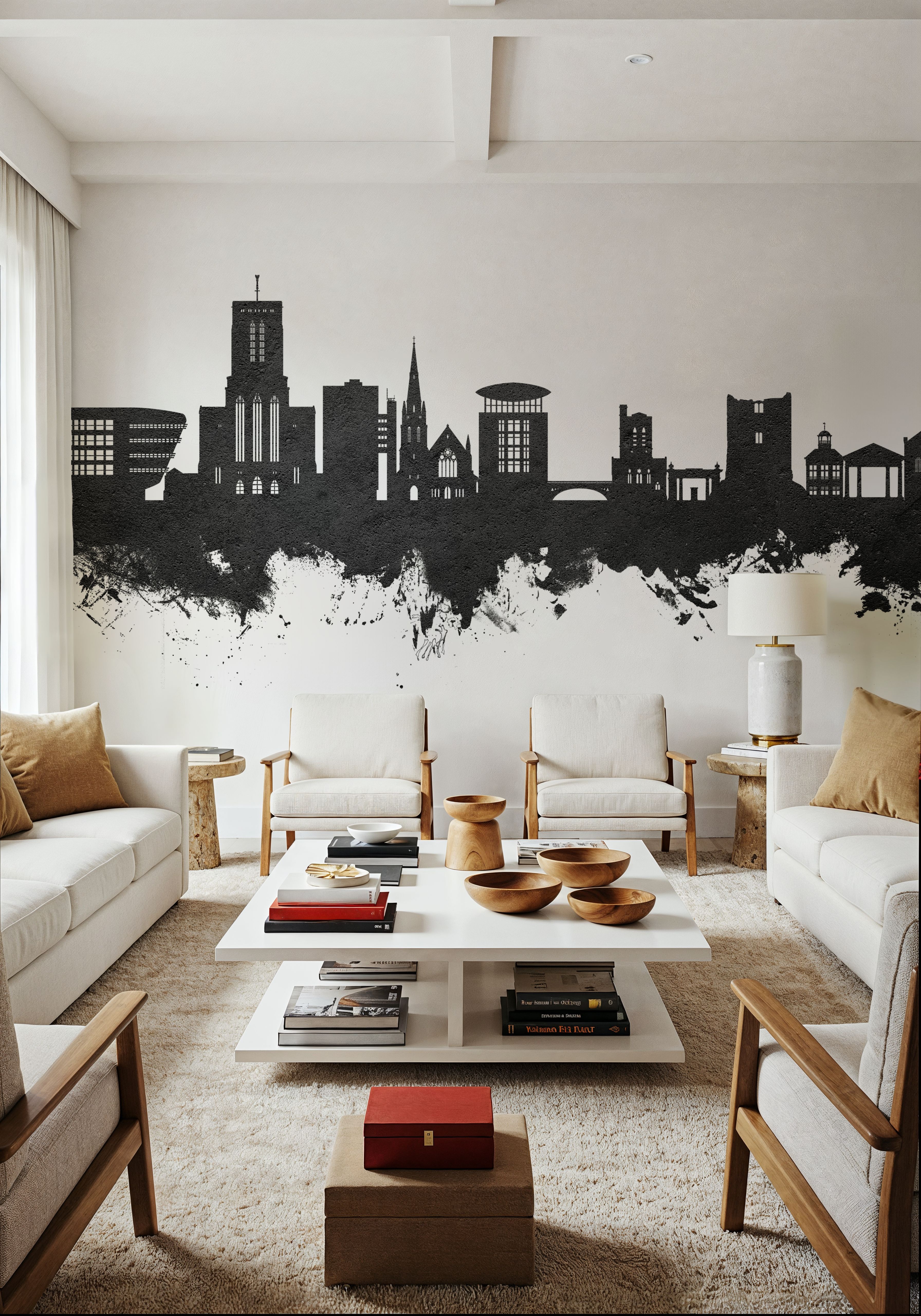 Guildford England Skyline Black & White