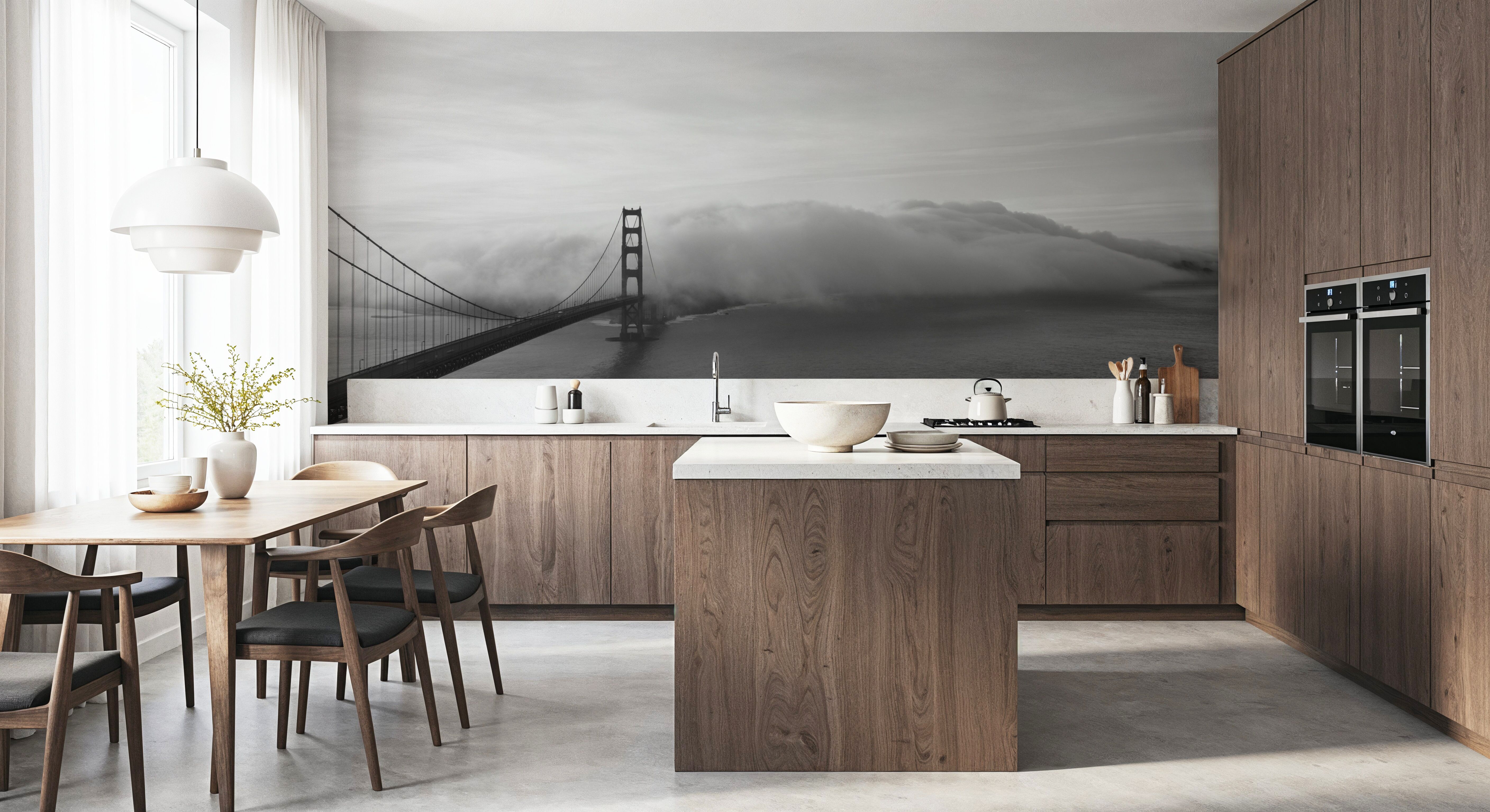 Foggy Bridge Silhouette, Wallpaper