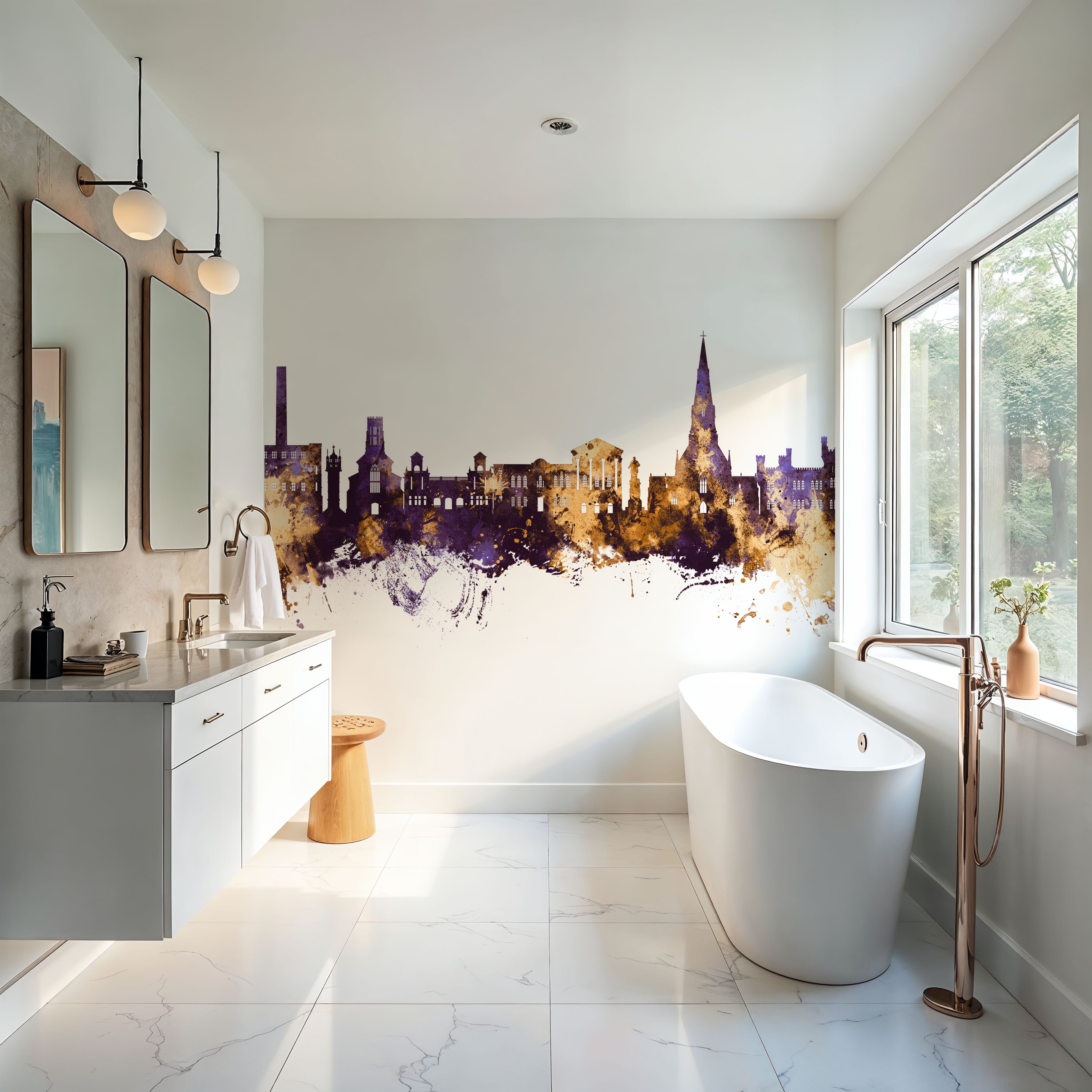 Bury England Skyline Purple & Gold