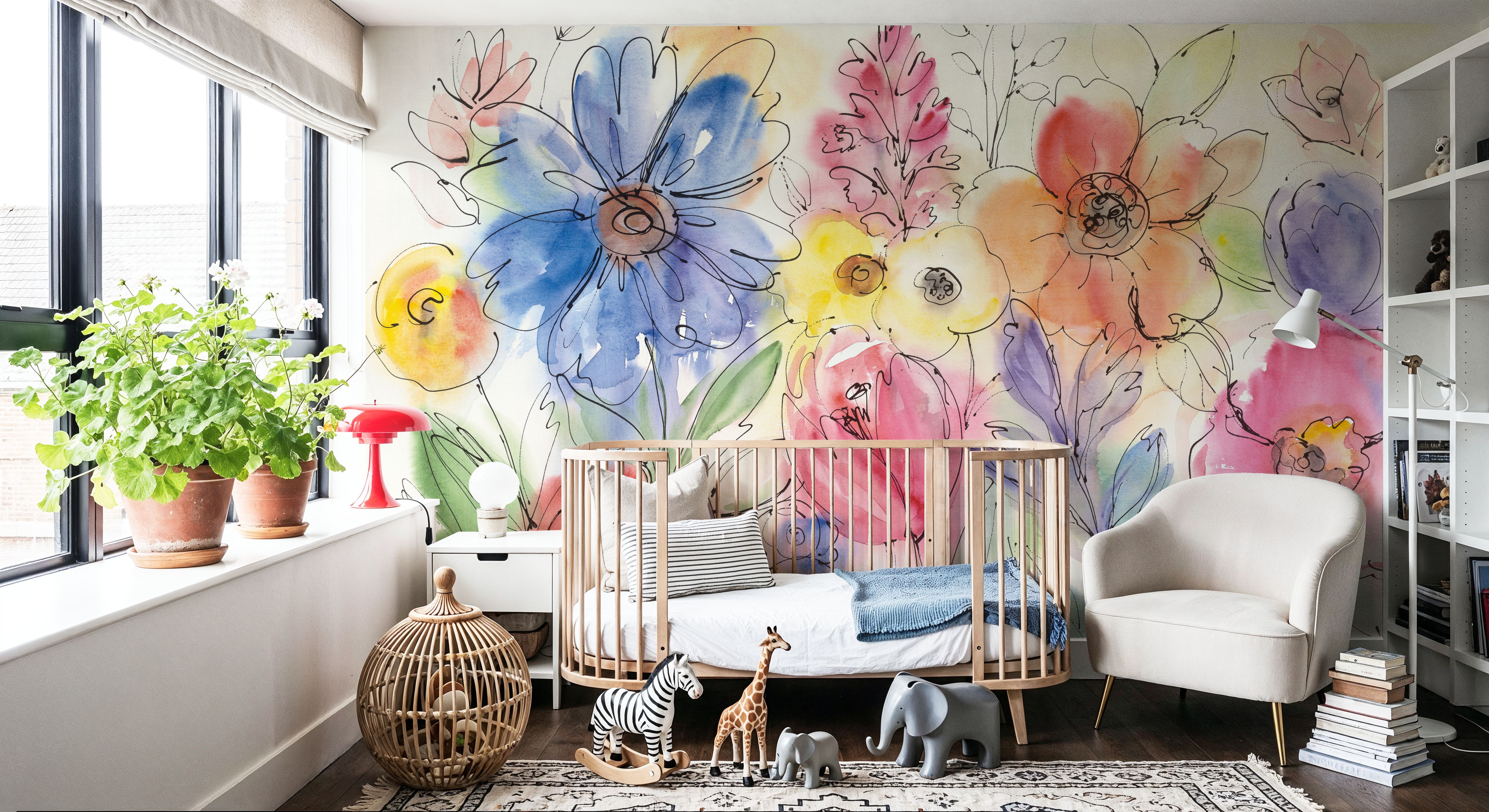 Bright Aquarelle Flowers