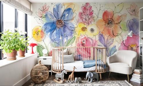 Bright Aquarelle Flowers
