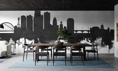 Des Moines Iowa Skyline Black & White