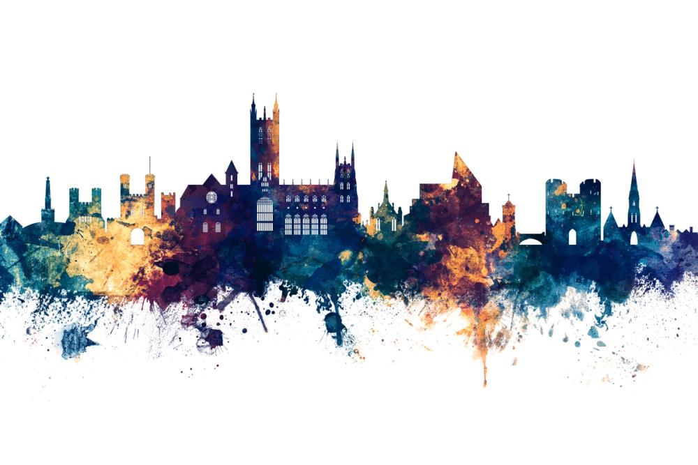 Canterbury England Skyline Blue & Bronze