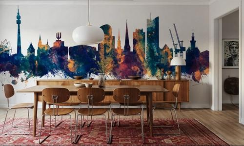 Dortmund Germany Skyline Blue & Bronze