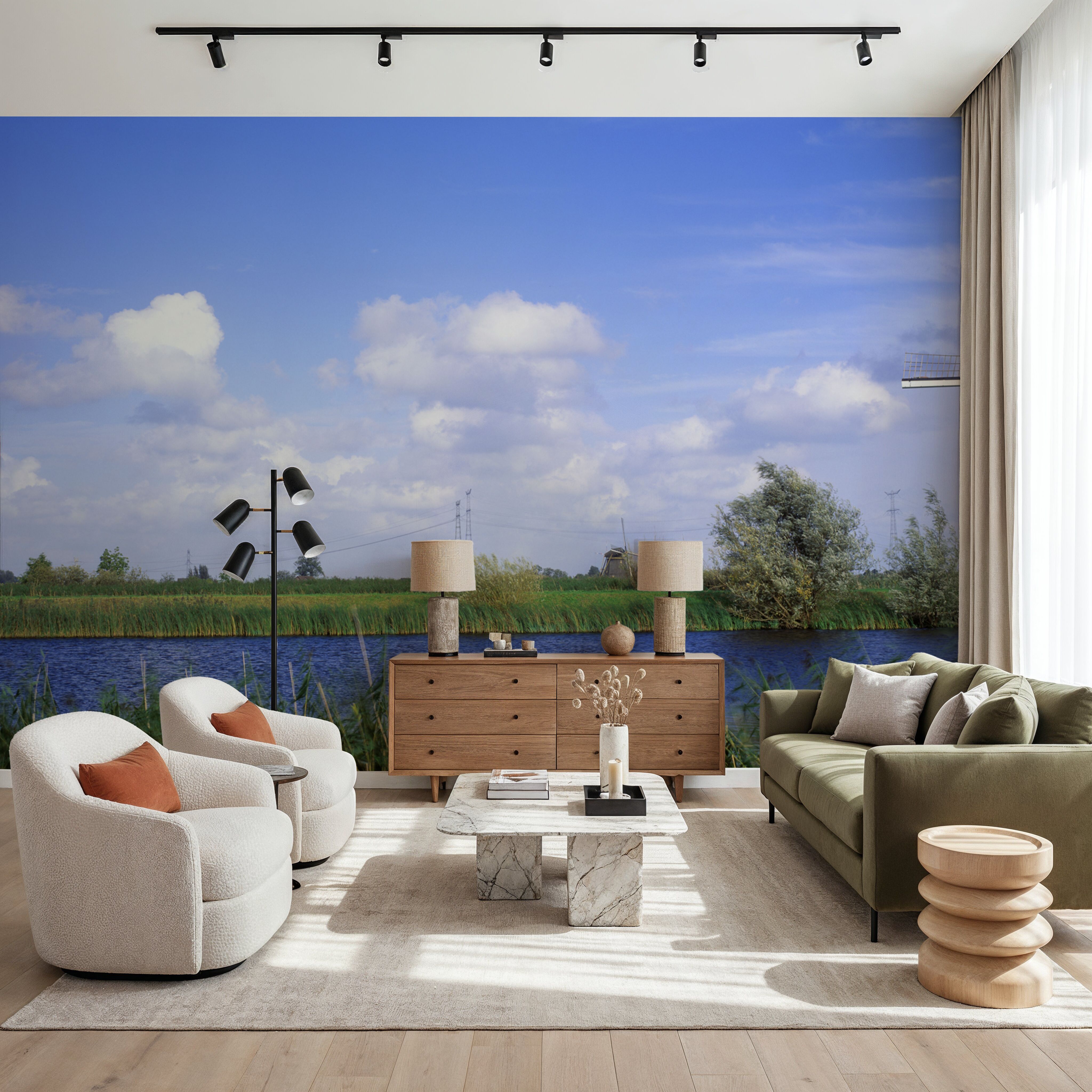 Dutch Riverside Windmill