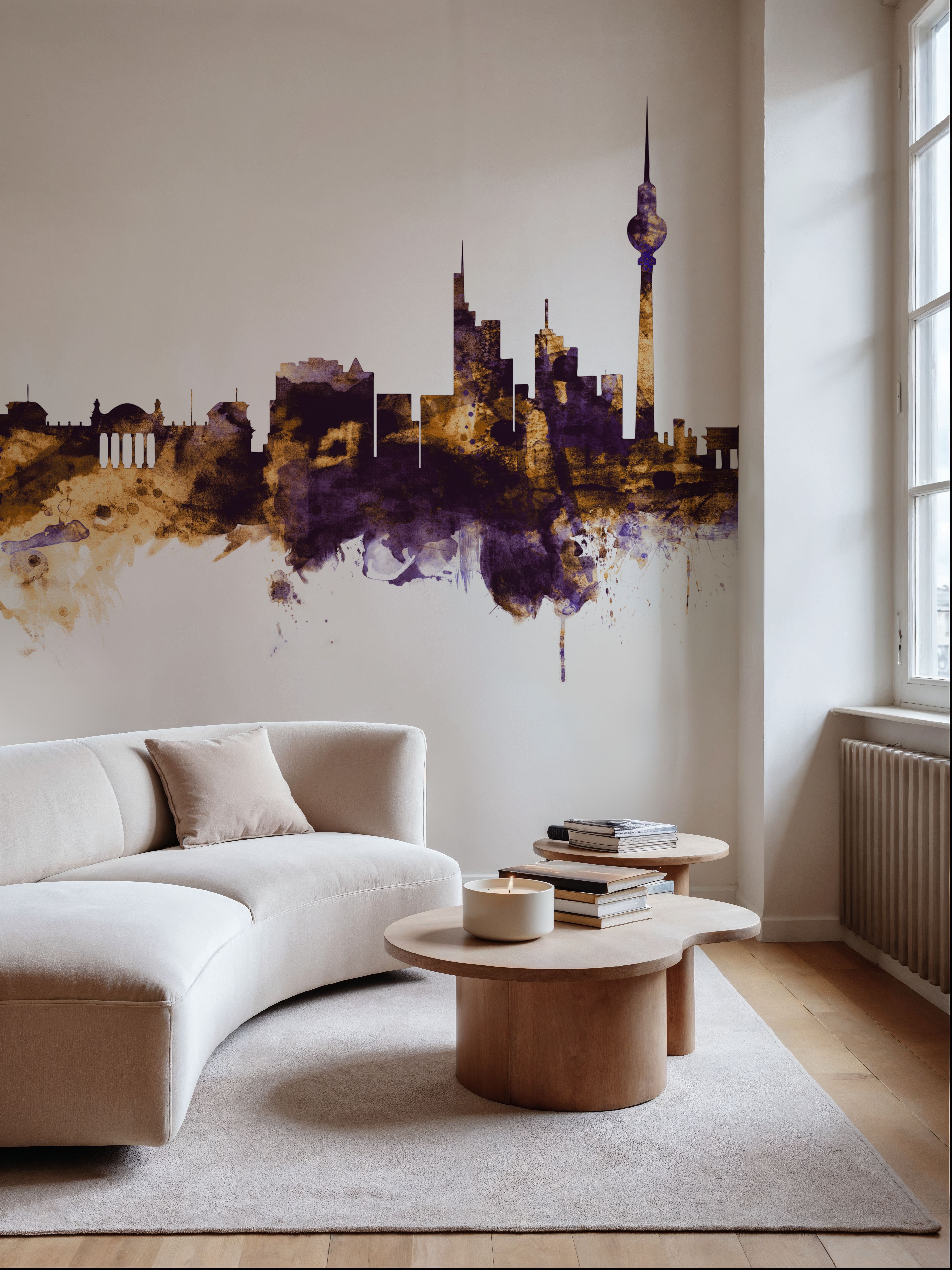 Berlin Skyline Purple & Gold