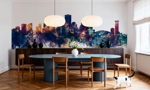 New Orleans Louisiana Skyline Blue & Bronze