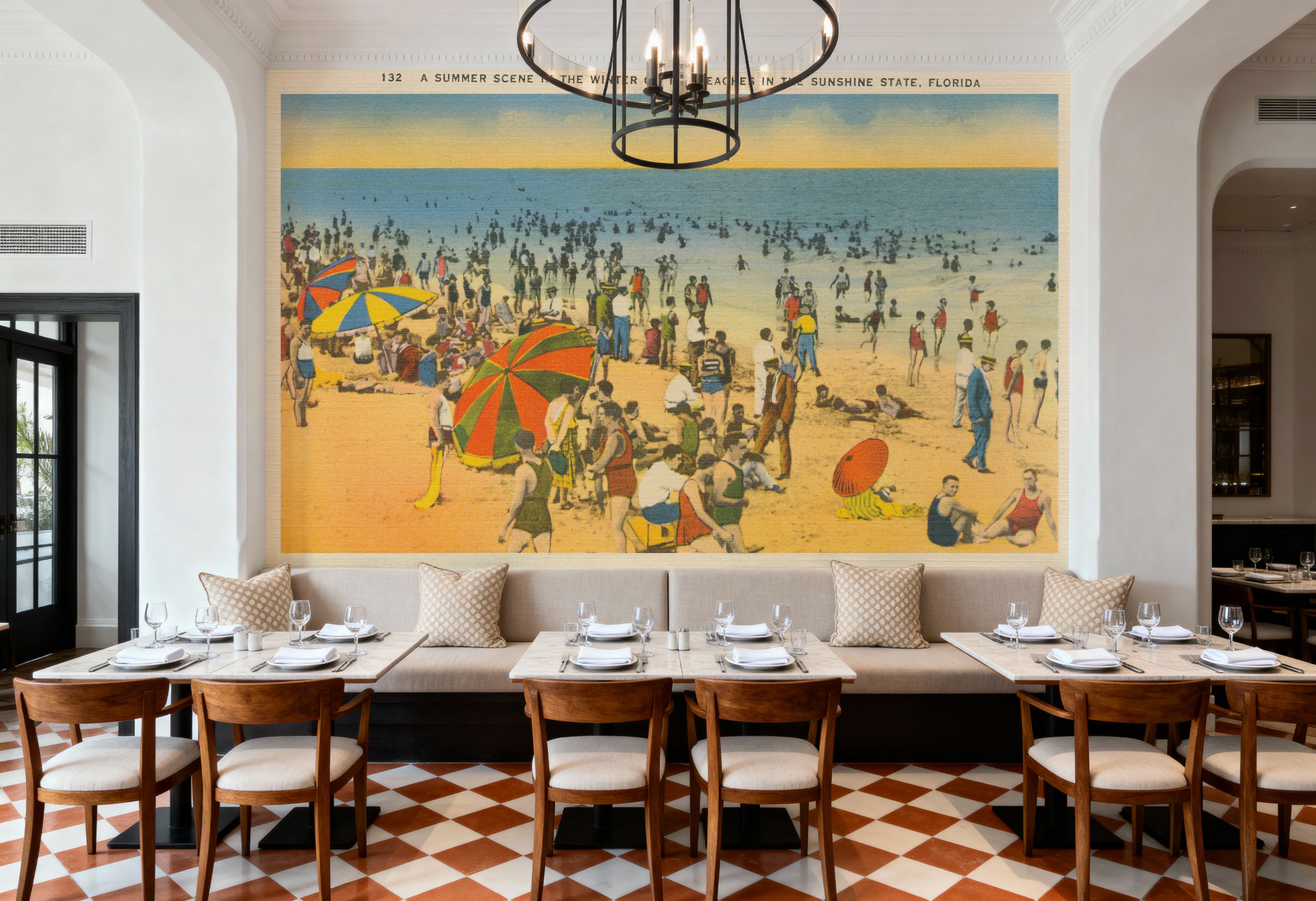 Winter Beach Postcard - Screenprint, Wallpaper