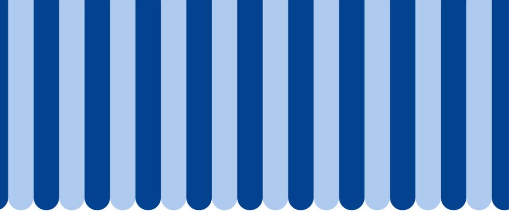 Scalloped Circus Stripes, Blue on Blue