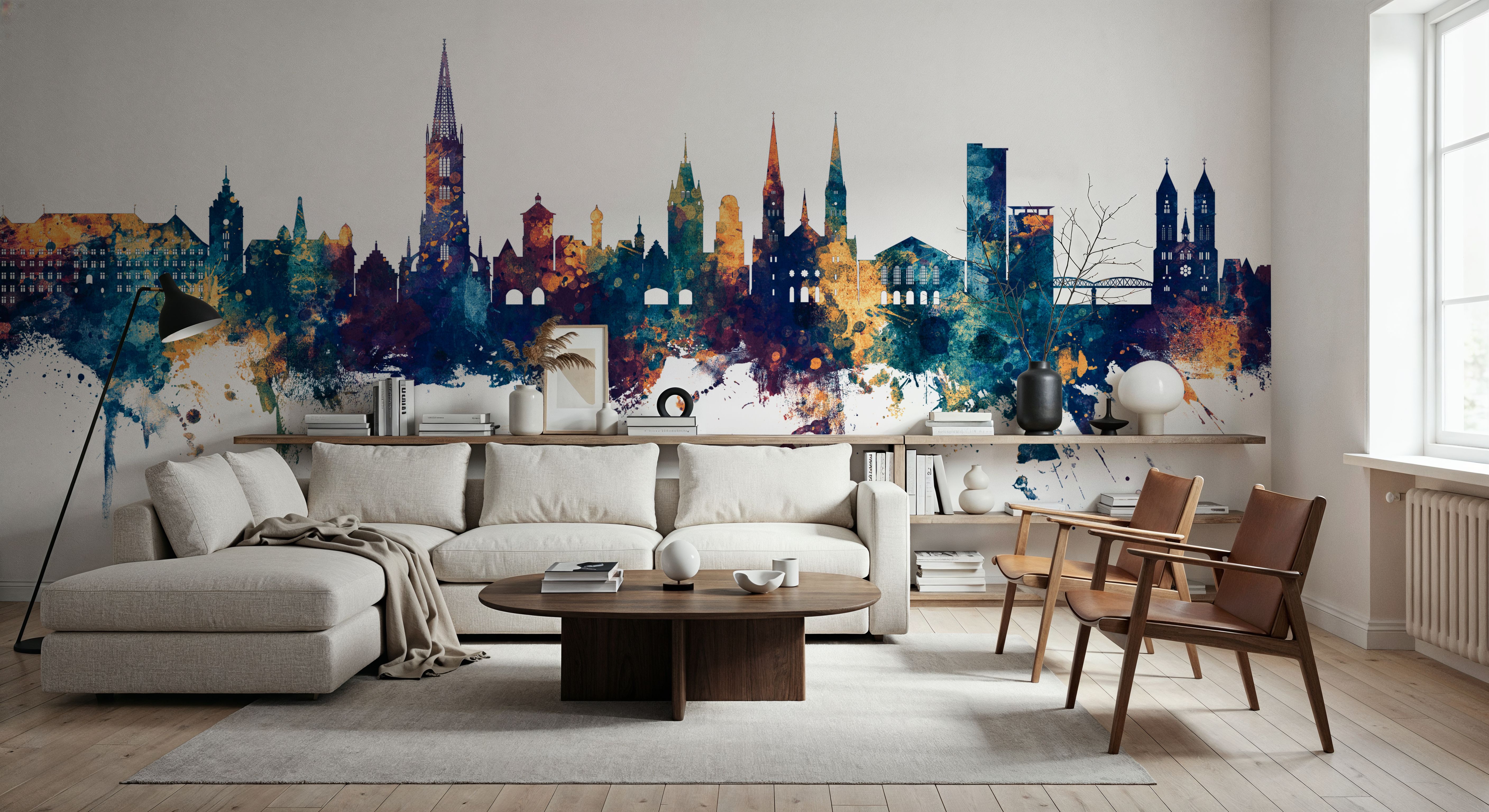 Freiburg Germnay Skyline Blue & Bronze