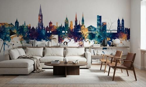 Freiburg Germnay Skyline Blue & Bronze