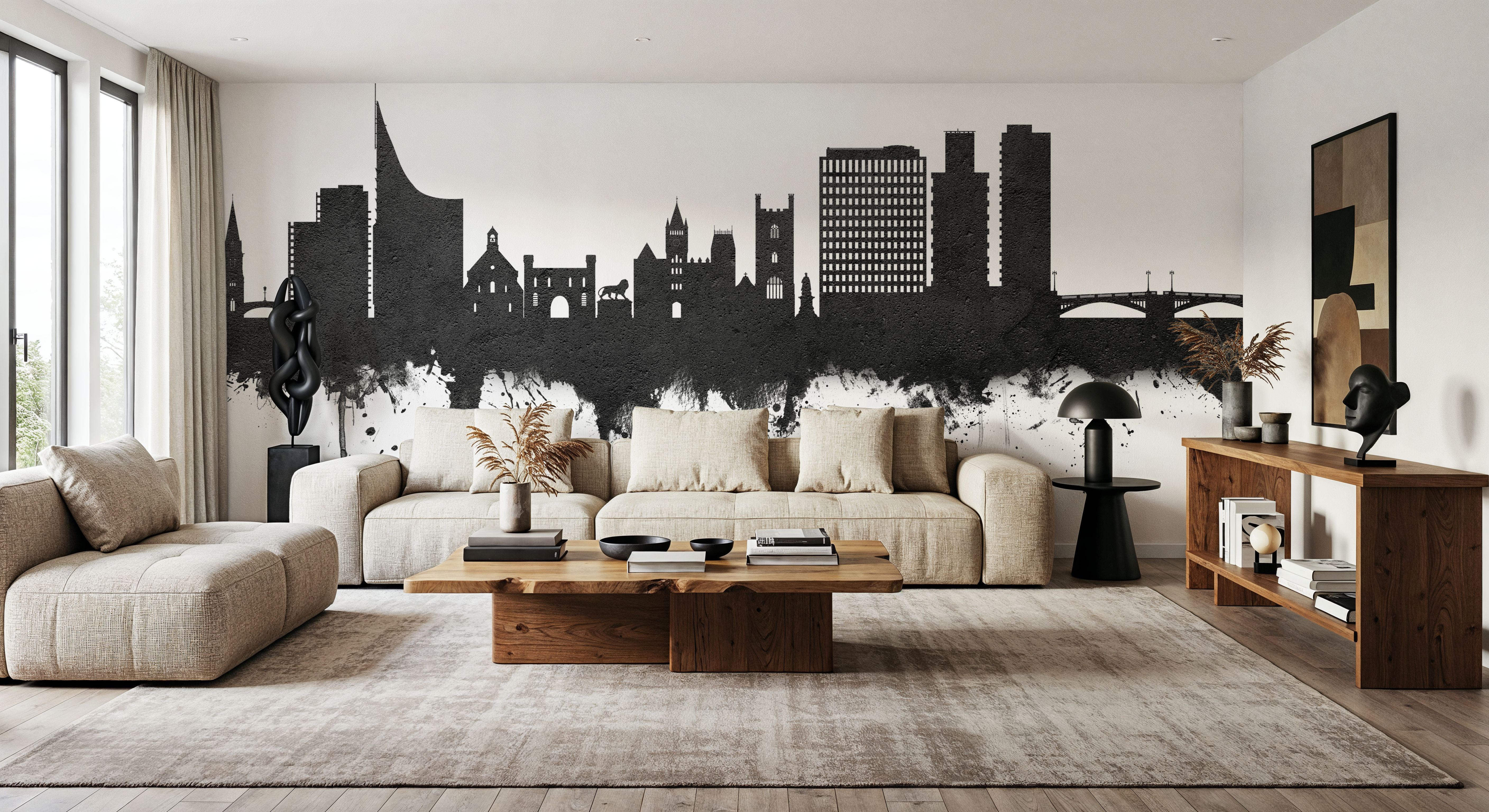 Reading England Skyline Black & White