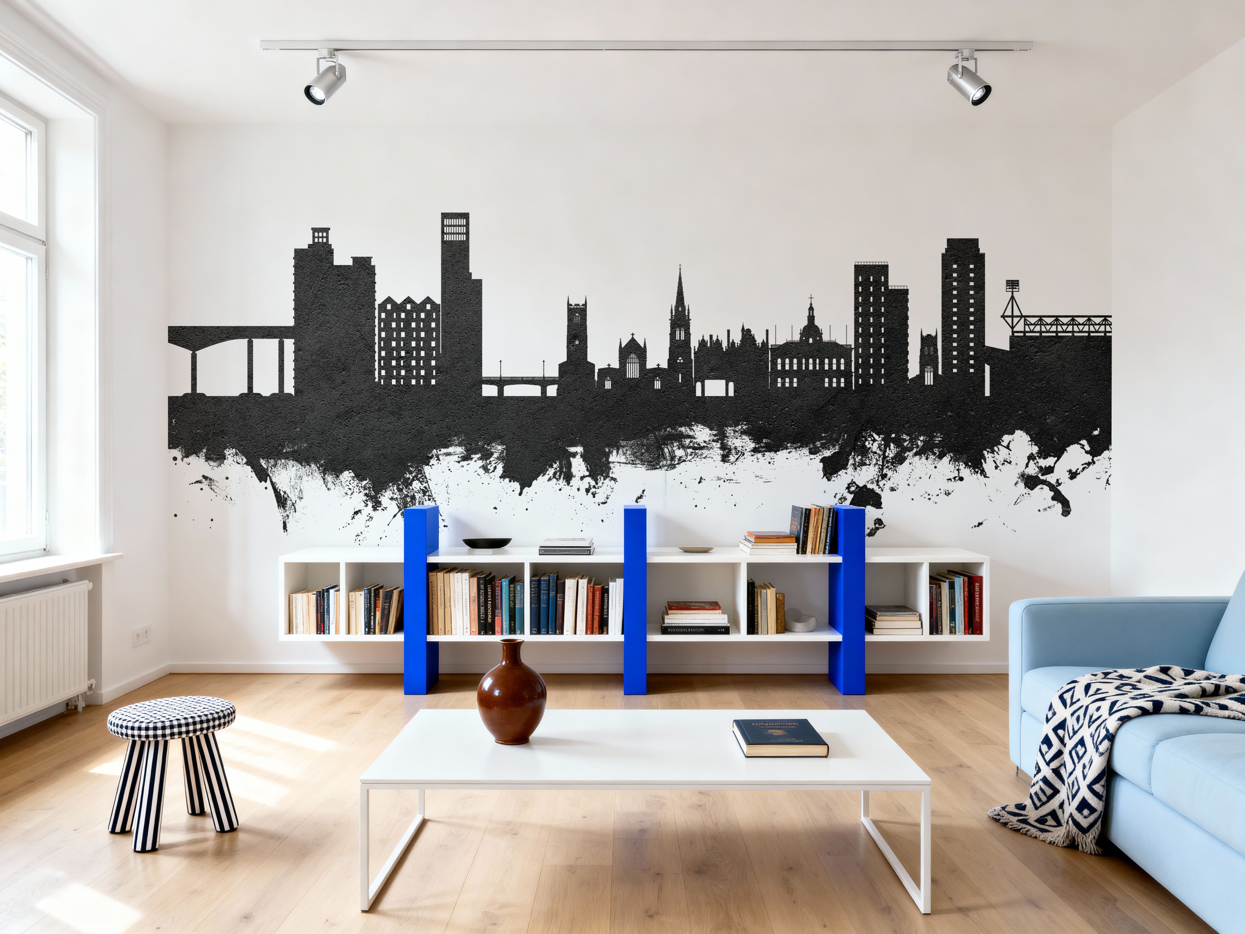 Ipswich England Skyline Black & White