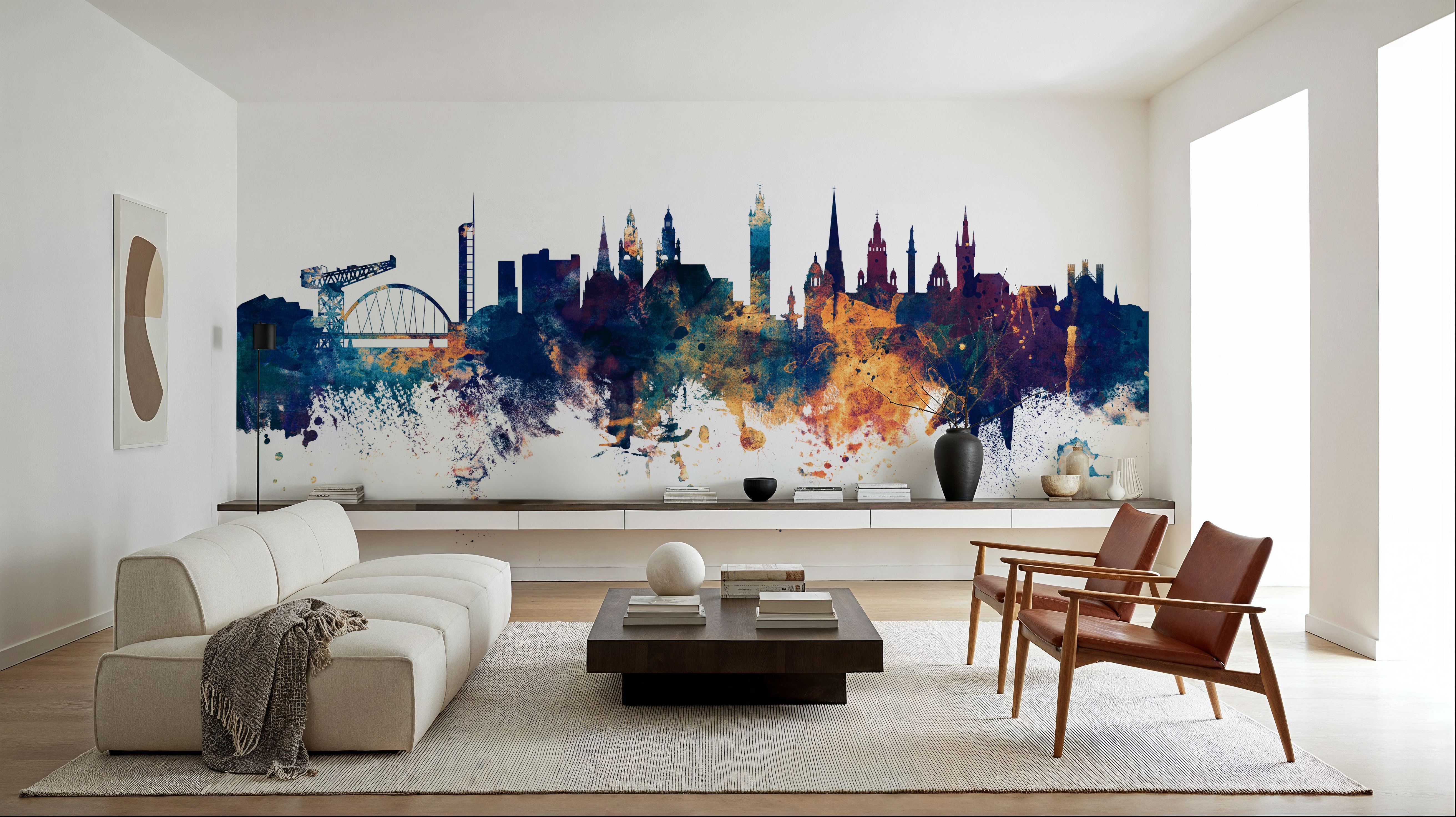 Glasgow Scotland Skyline Blue & Bronze