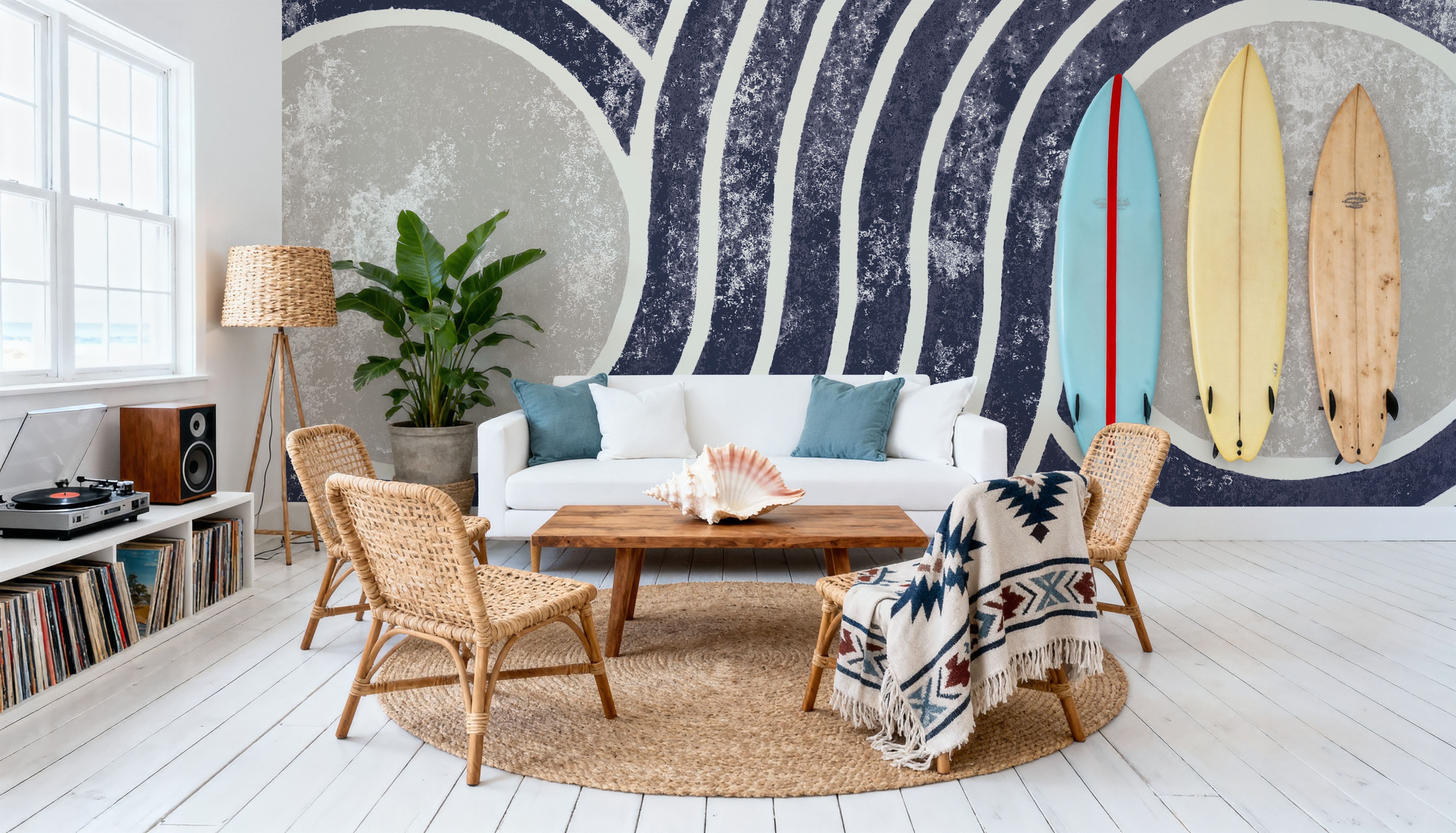 Over the Rainbow II Navy Gray