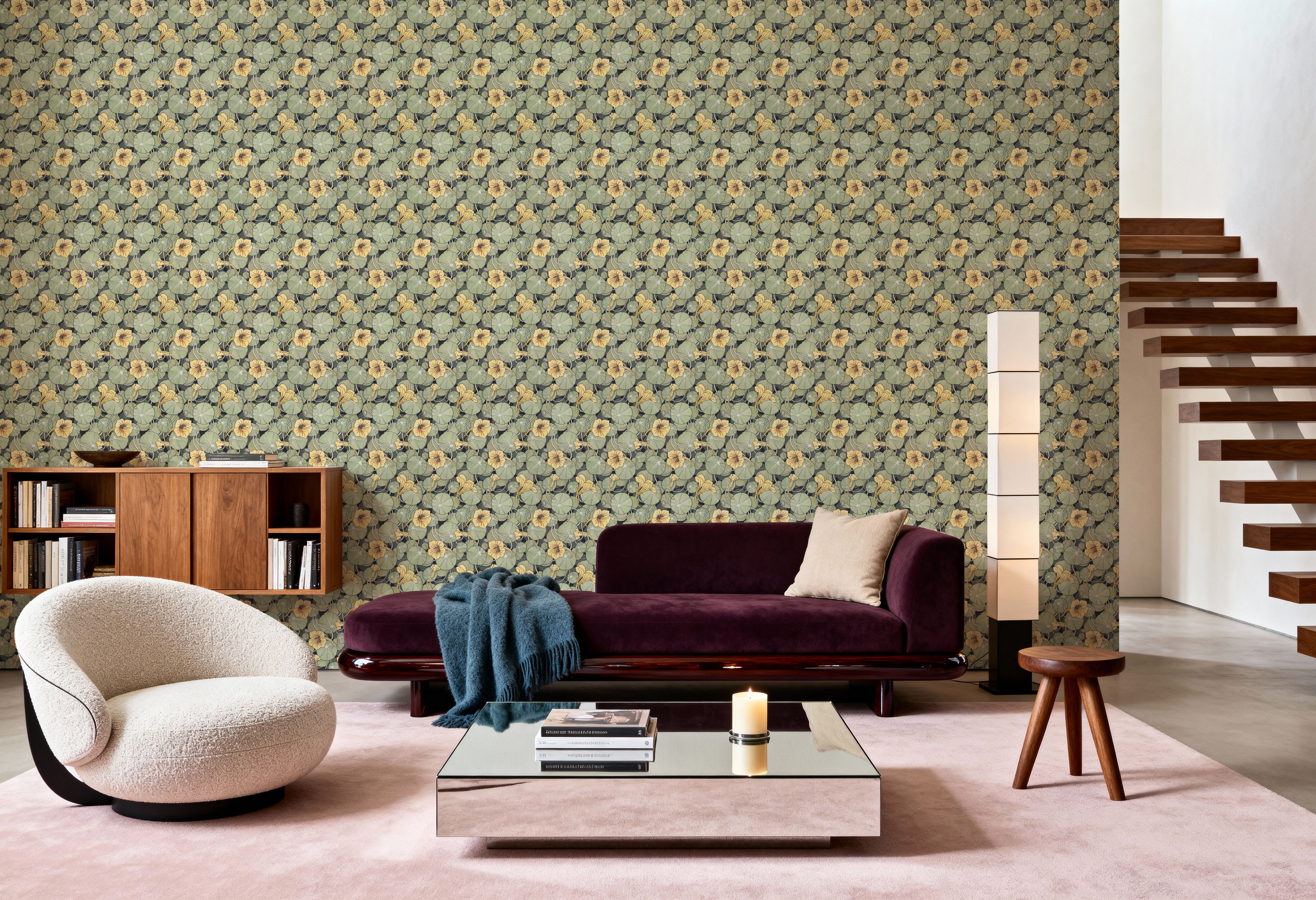 Nasturtium Verdure, Citrus, Wallpaper