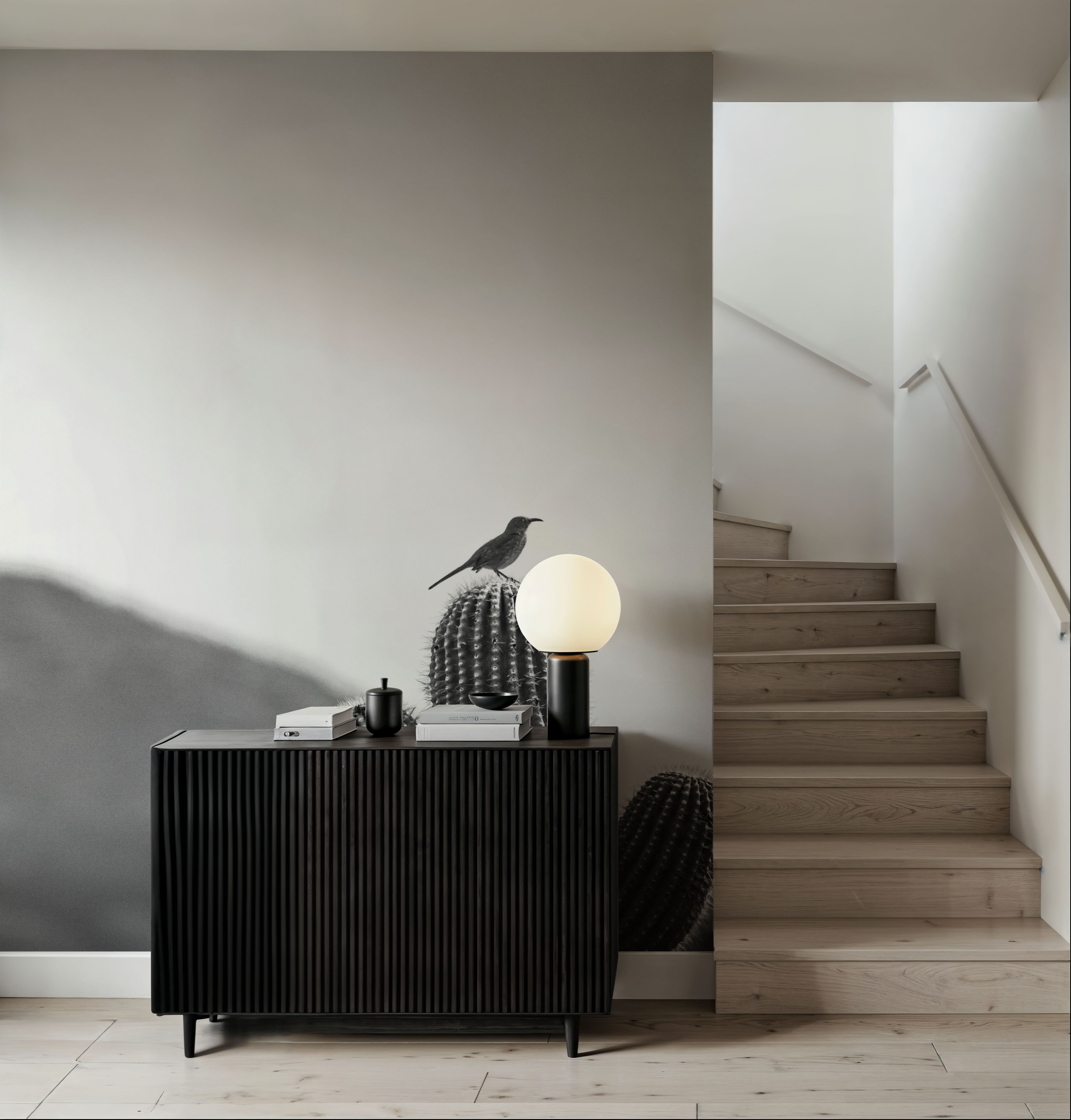 Bird On Cactus On Guard