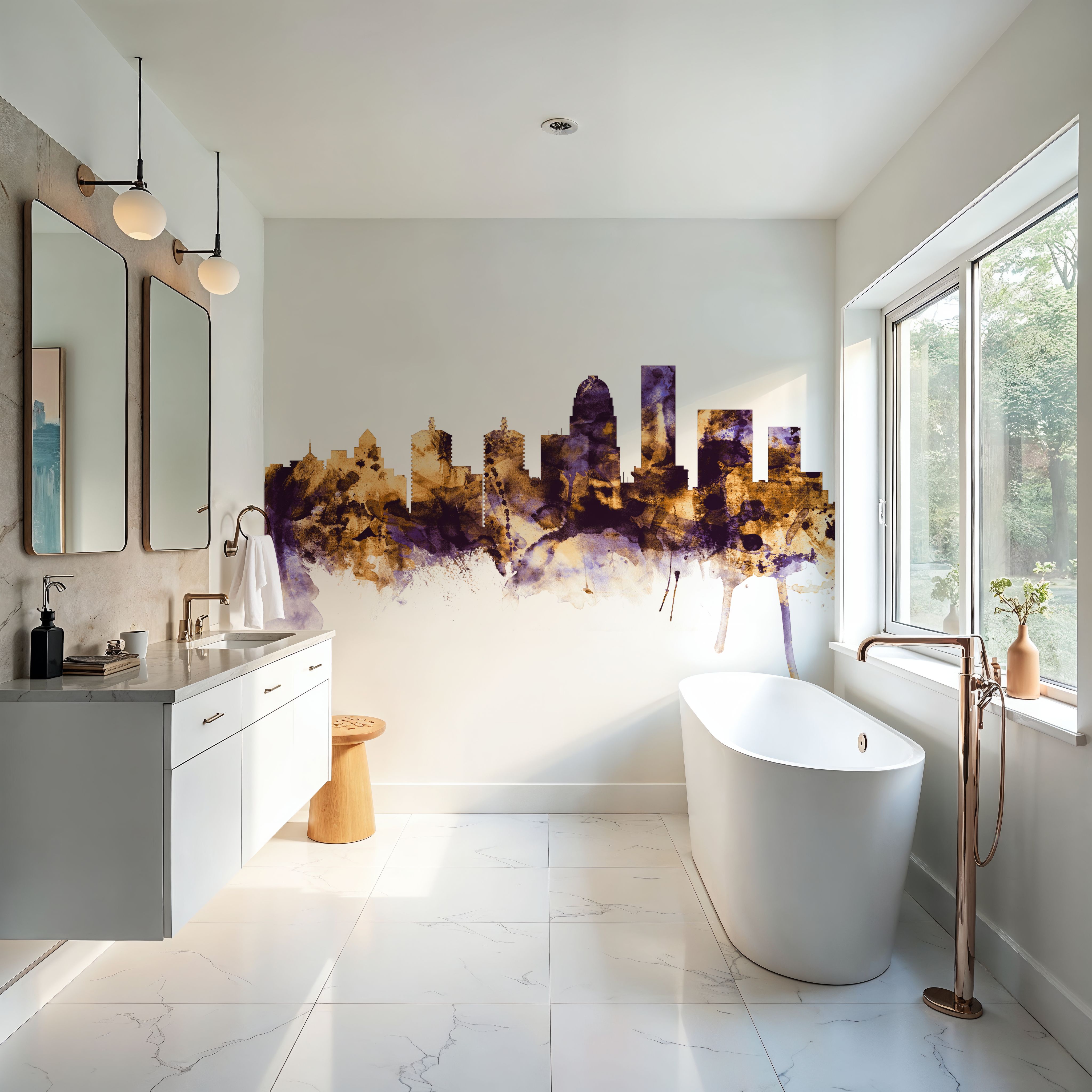 Louisville Kentucky Skyline Purple & Gold