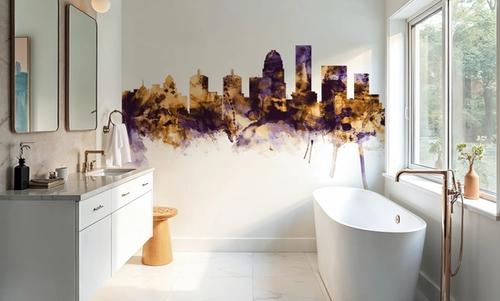 Louisville Kentucky Skyline Purple & Gold