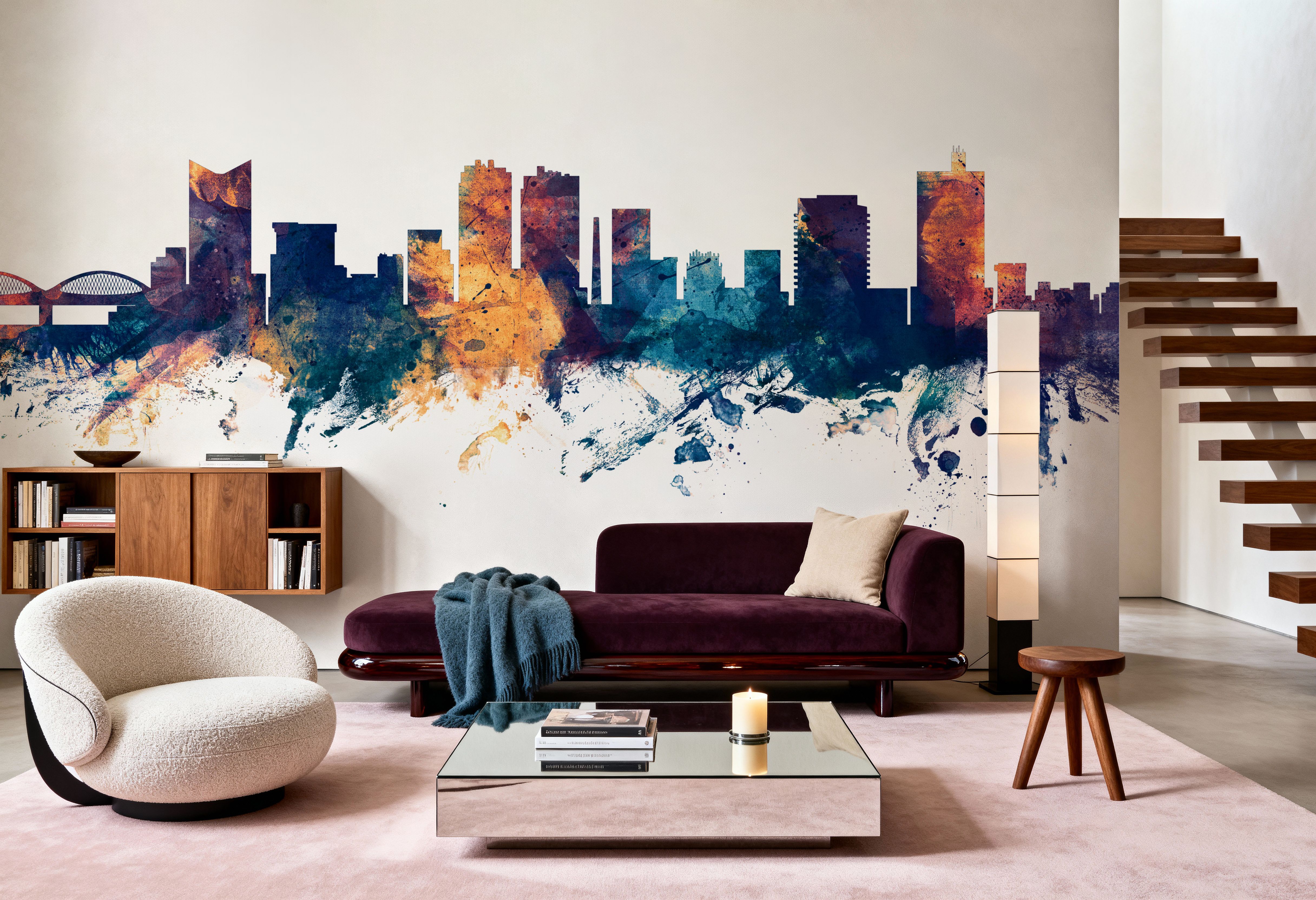 Fort Worth texas Skyline Blue & Bronze