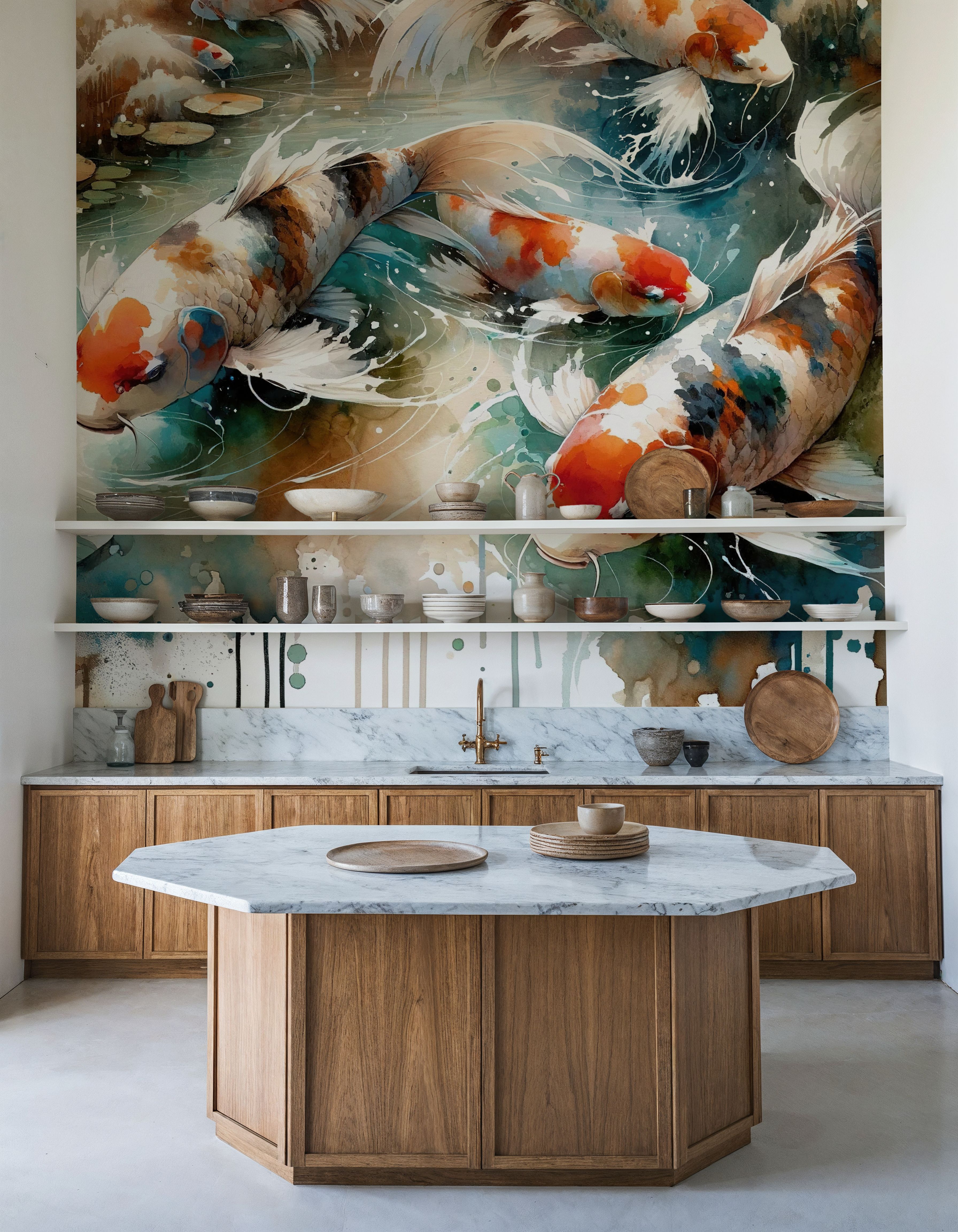Koi Fishes in Watercolor