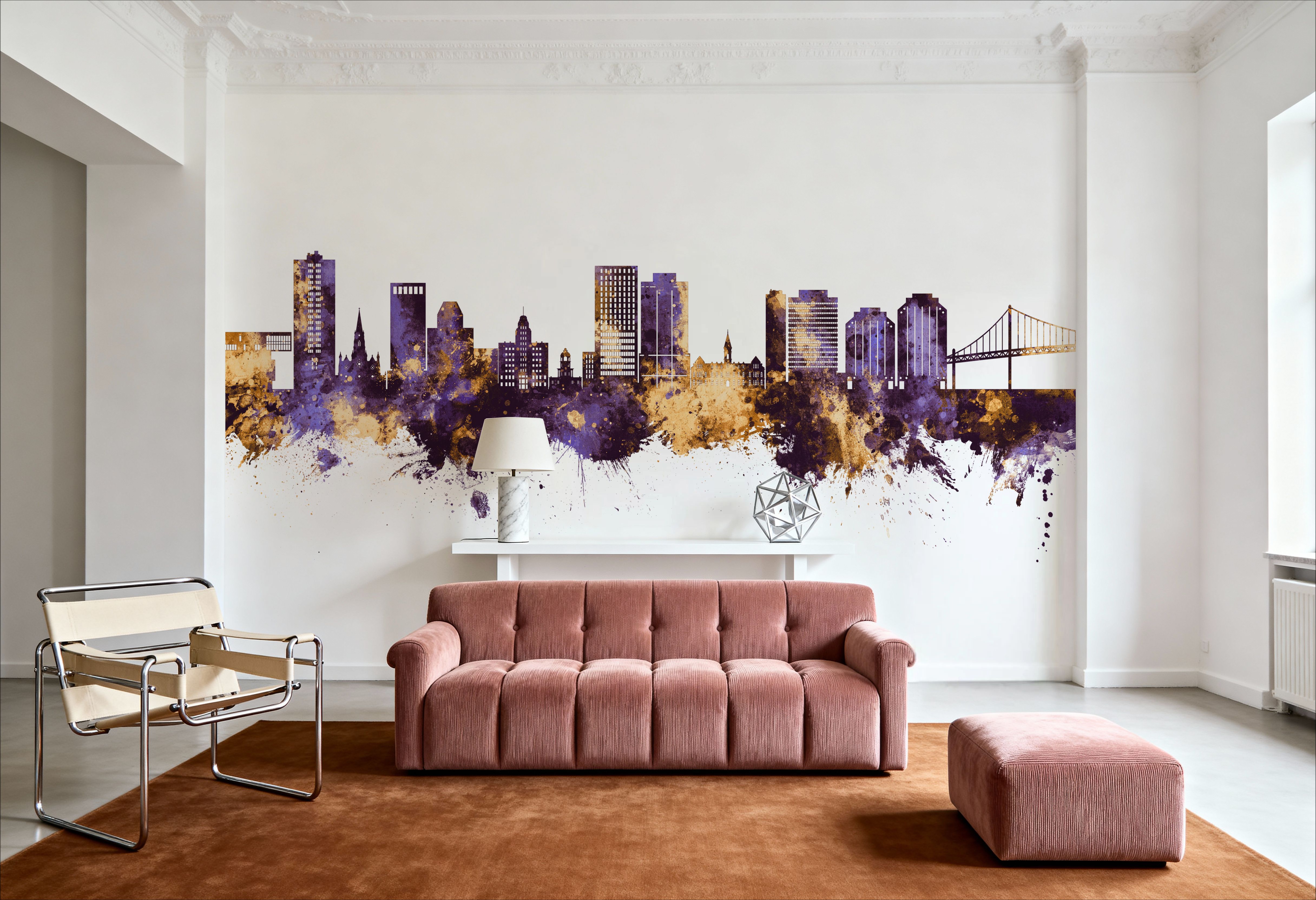 Halifax Canada Skyline Purple & Gold