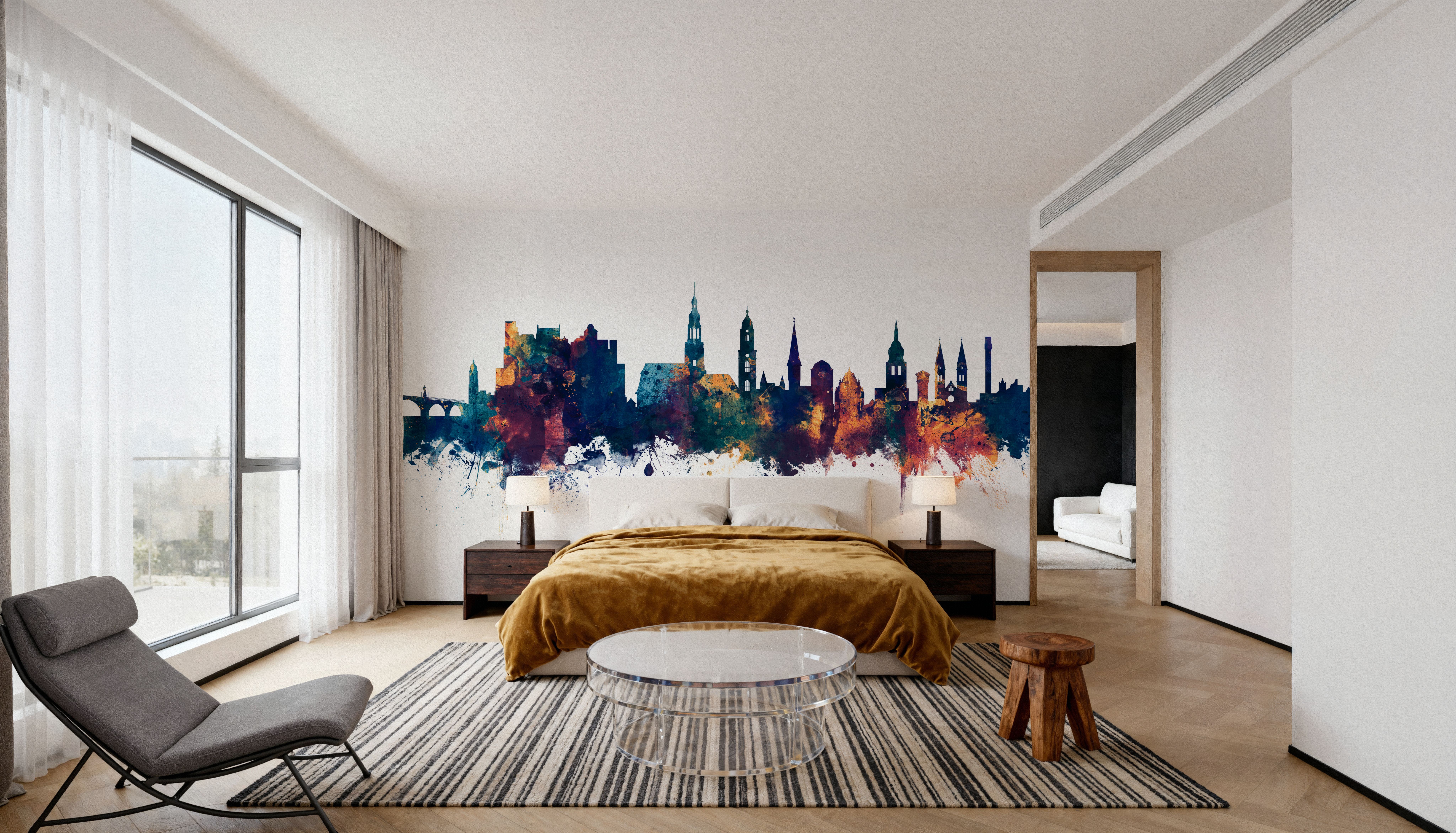 Heidelberg Germany Skyline Blue & Bronze