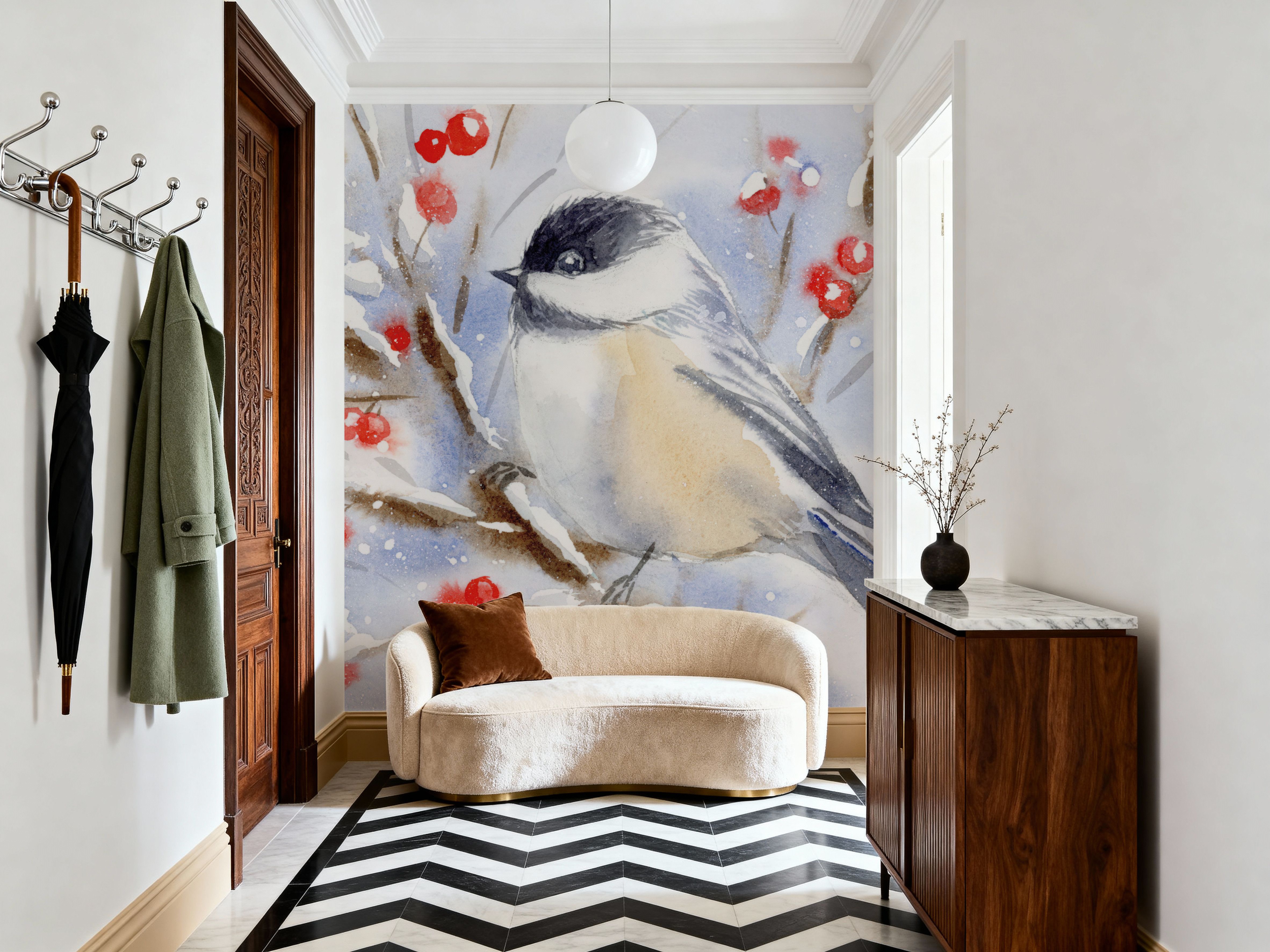 Watercolor Chickadee
