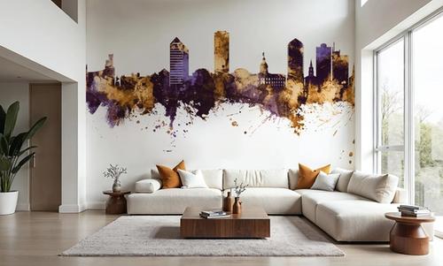 Tallahassee Florida Skyline Purple & Gold