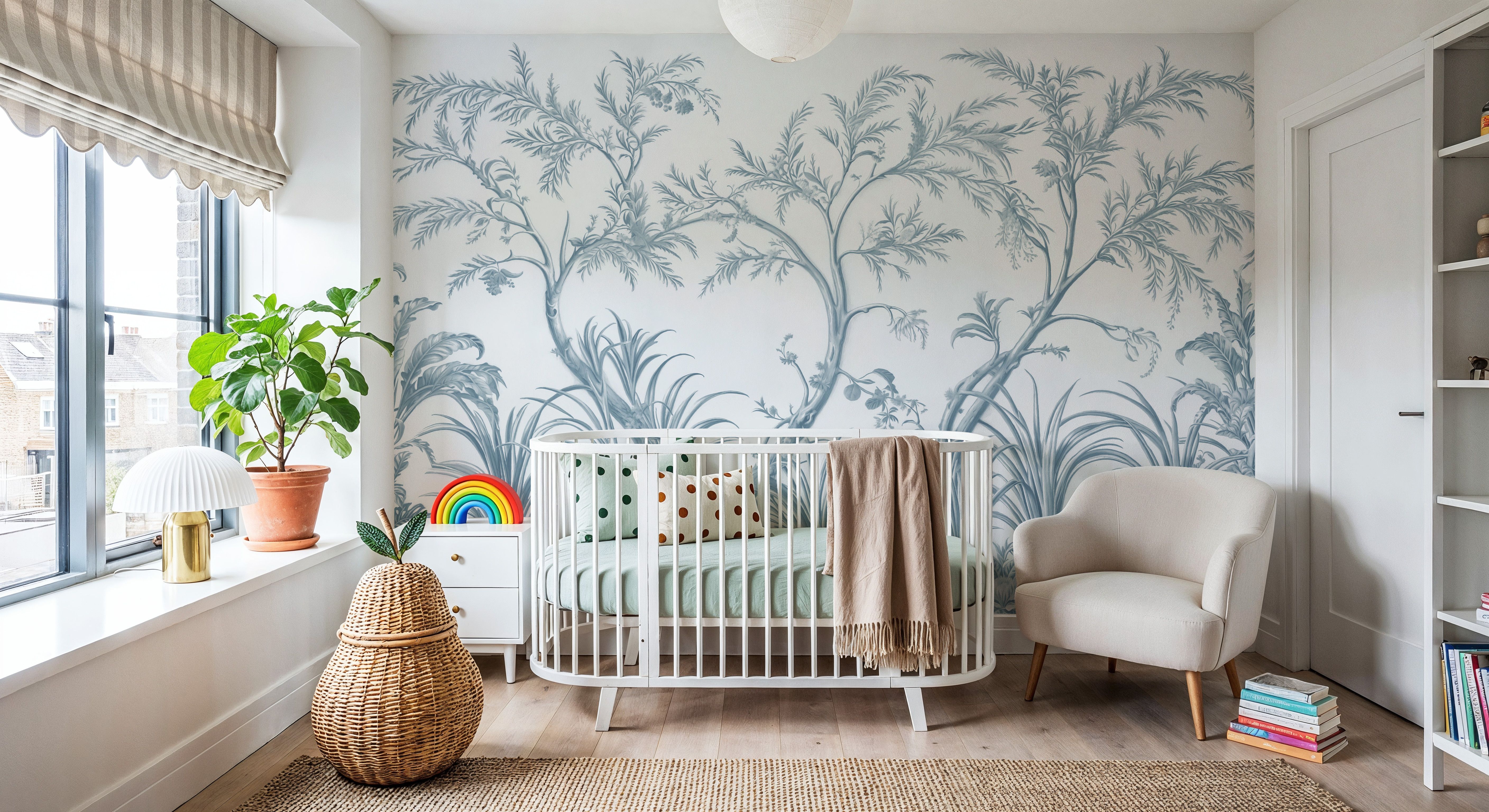 Intricate Garden, Blue, Wallpaper