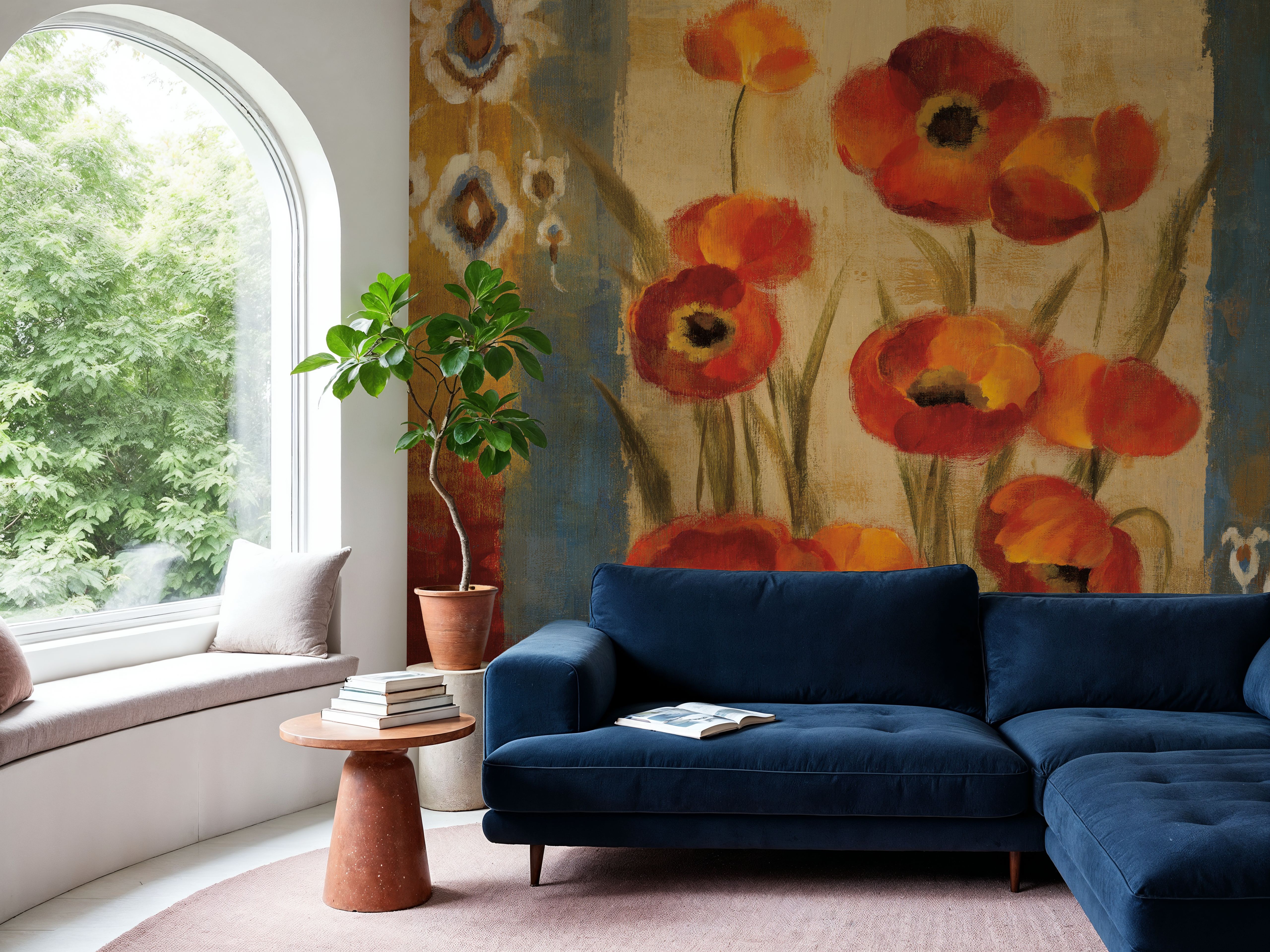 Ikat Floral Tapestry