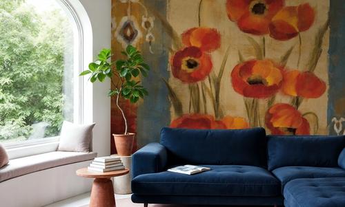 Ikat Floral Tapestry
