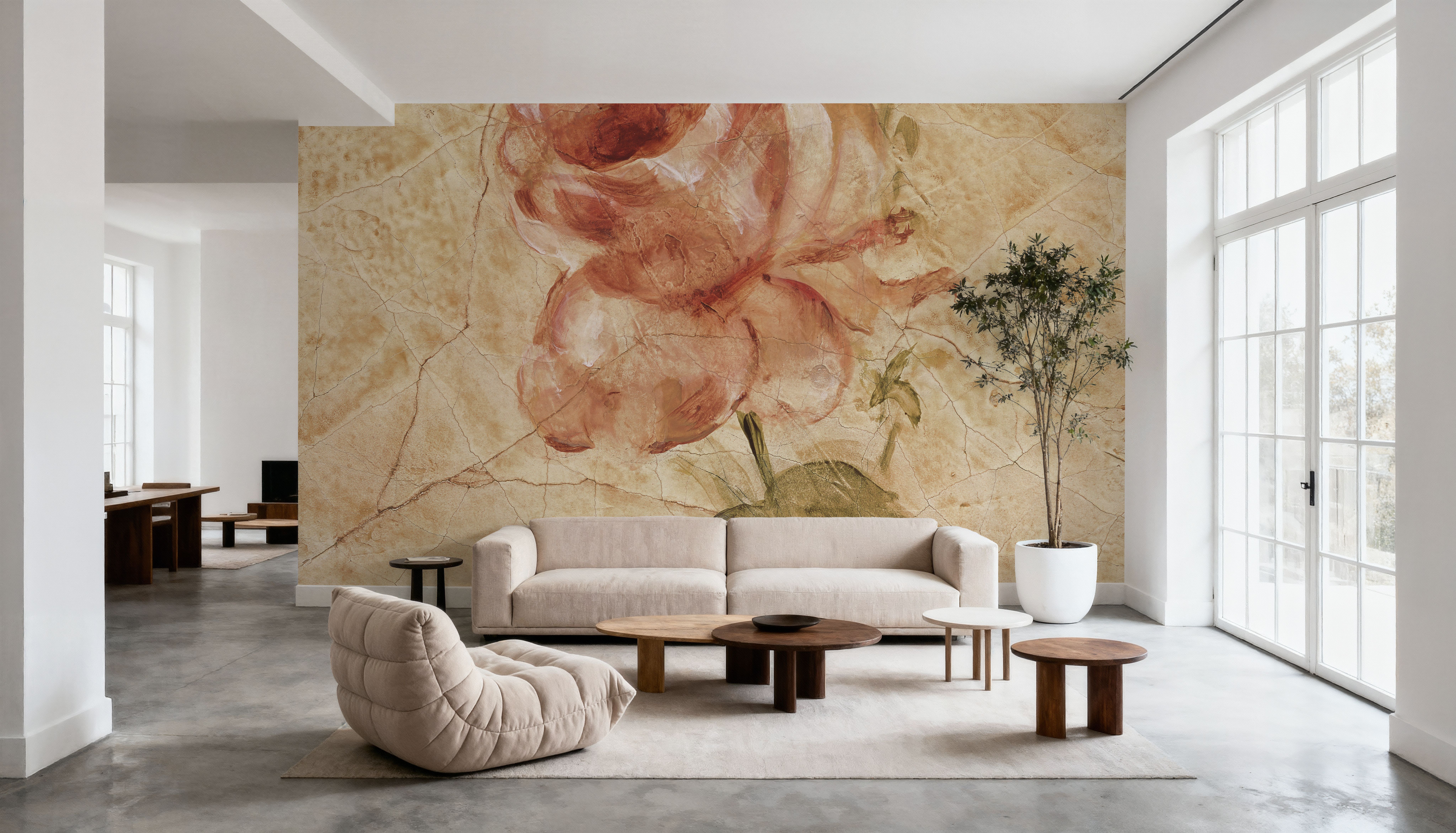 Rose on Cracked Linen