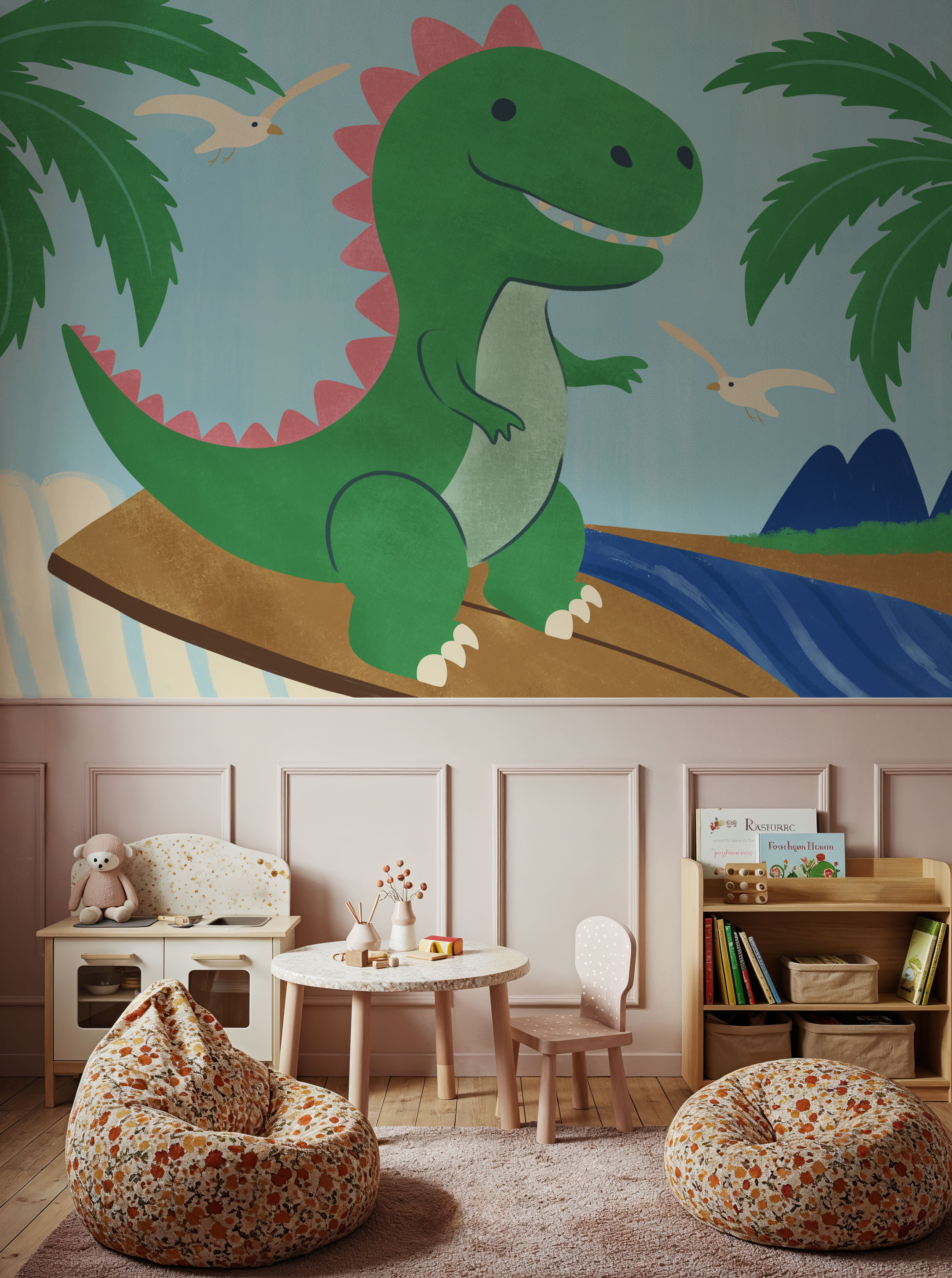 Surfing Baby Dino