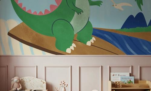 Surfing Baby Dino