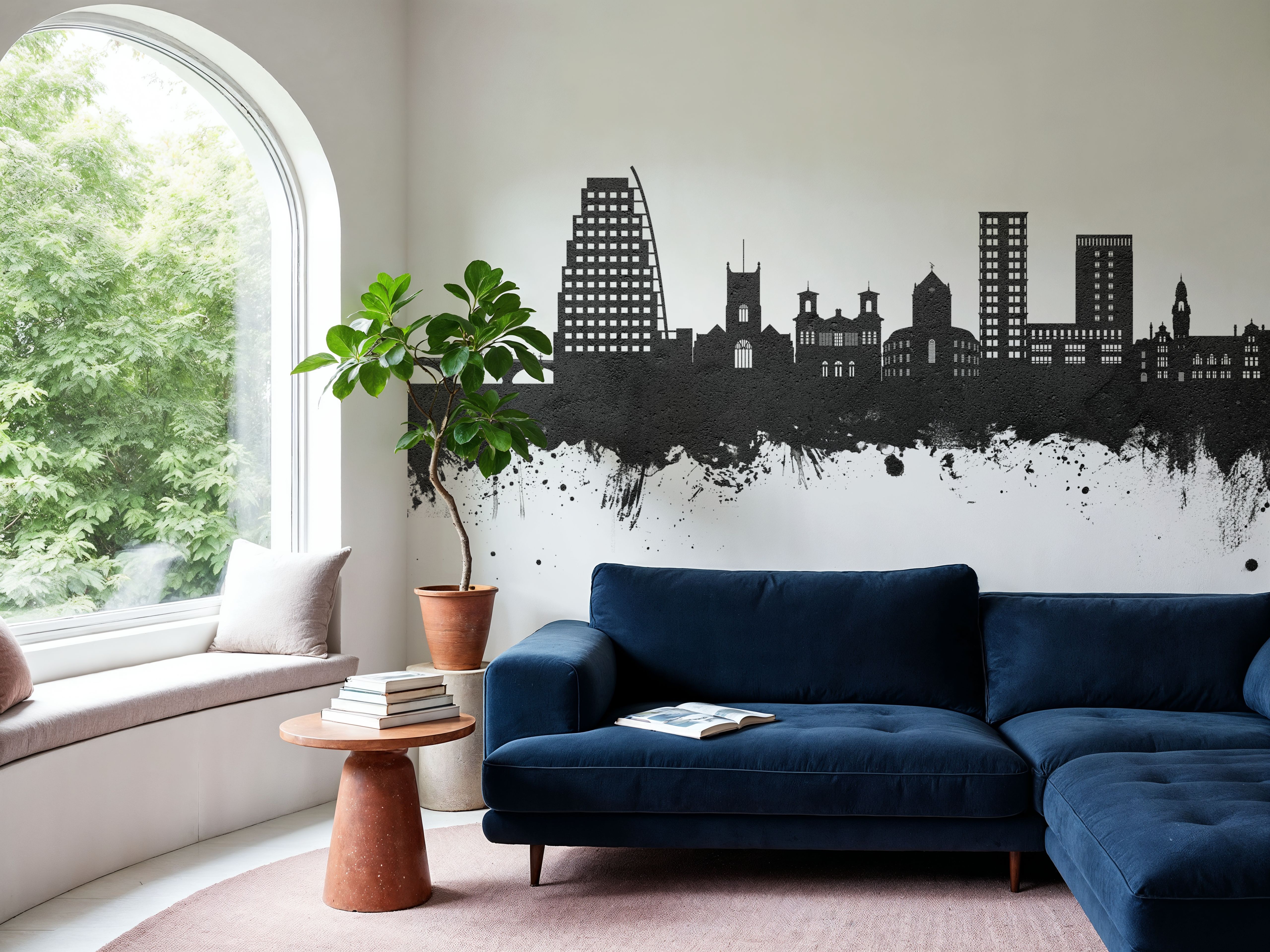 Kingston upon Thames England Skyline Black & White