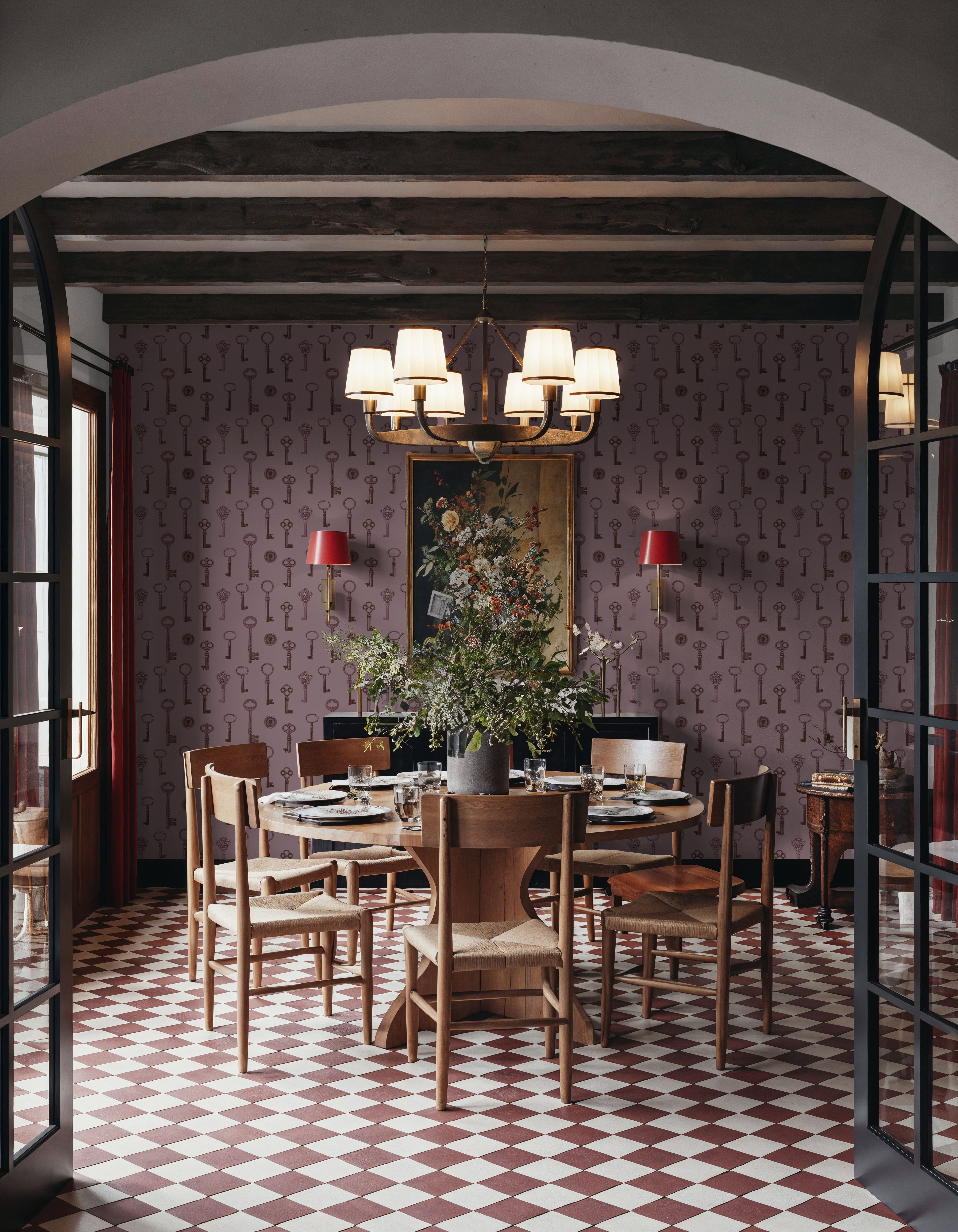 Antique Keys, Rose, Papier peint