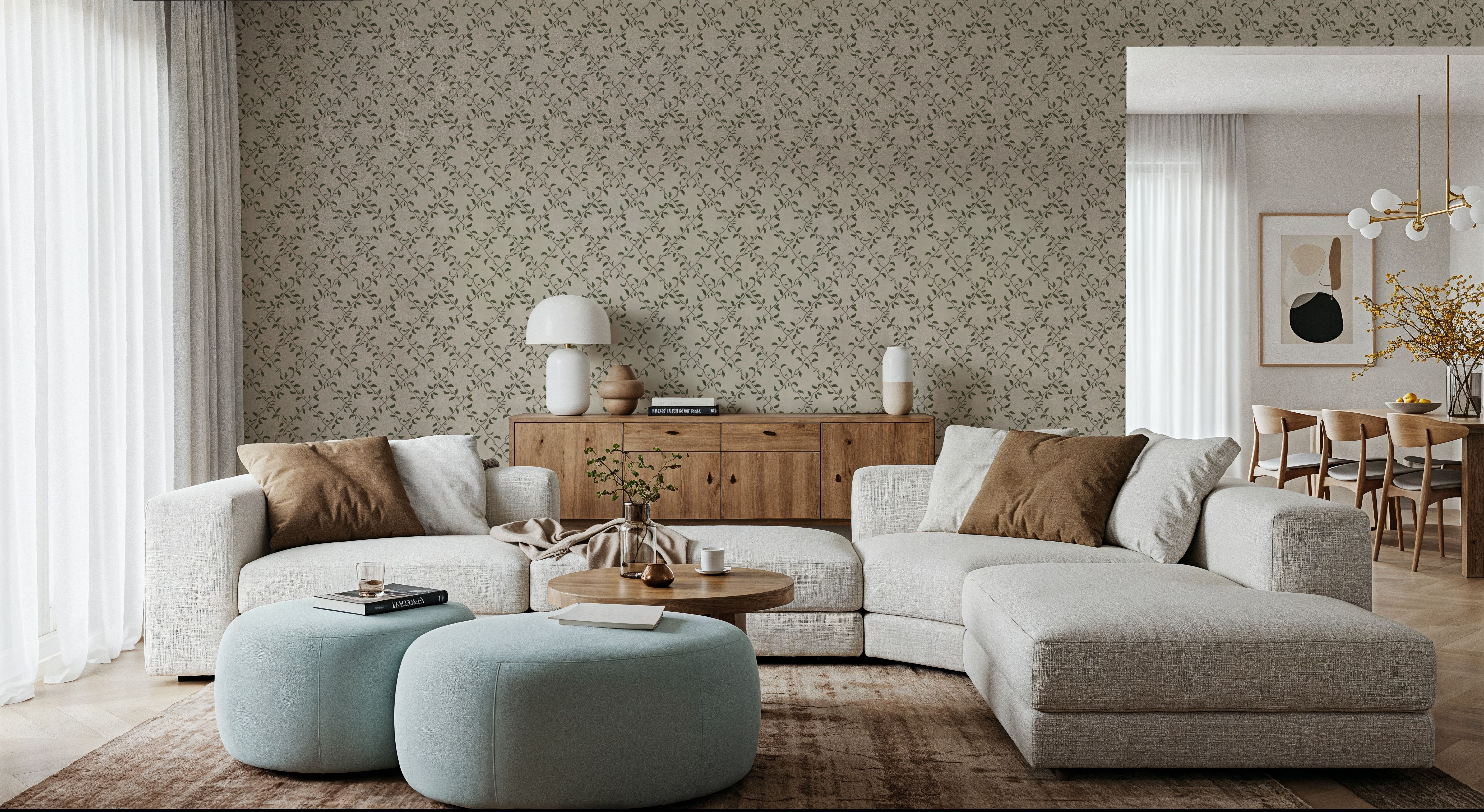 Emerald Trellis Petite, Cream