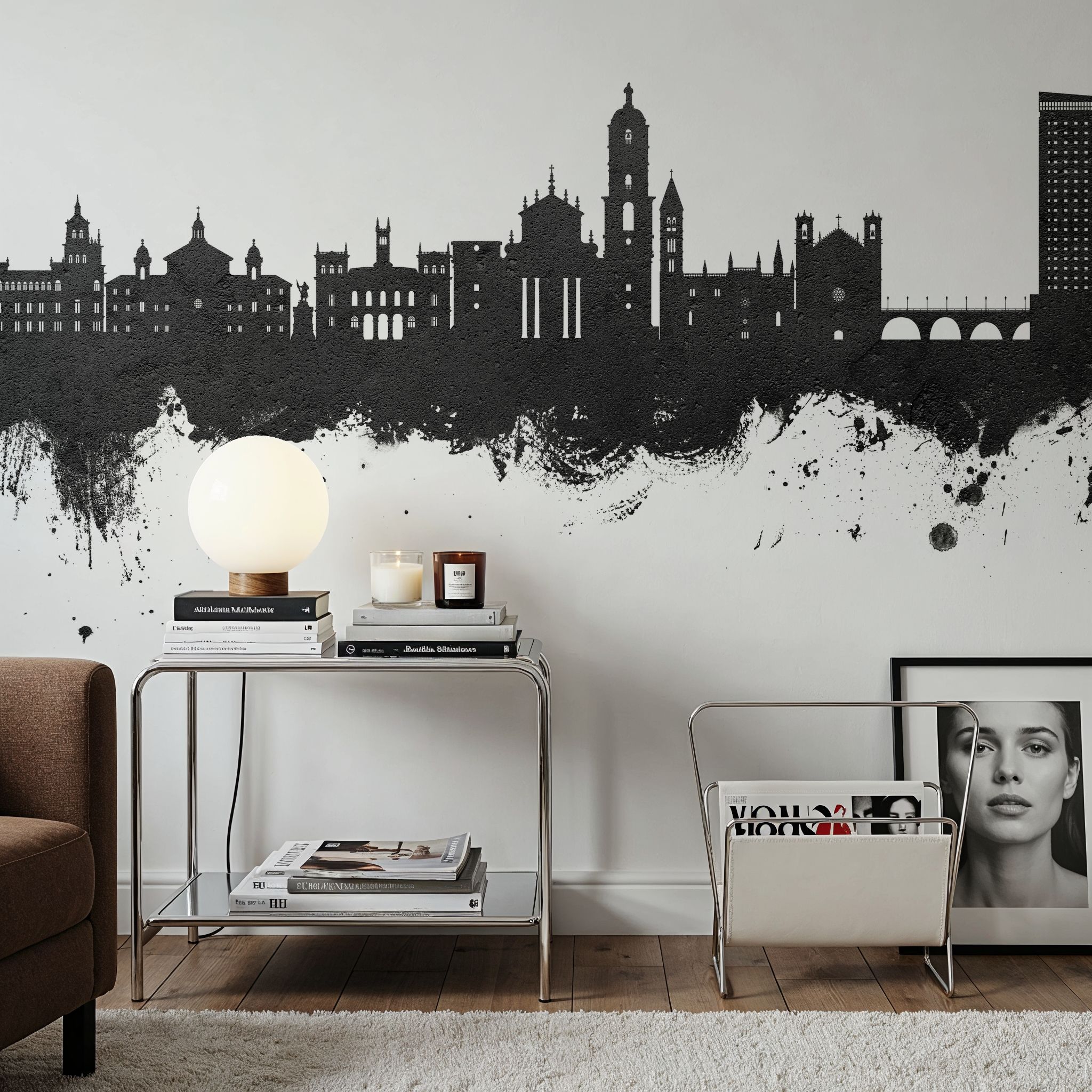 Valladolid Spain Skyline Black & White