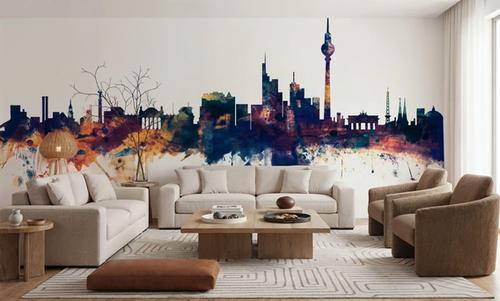 Berlin Skyline Blue & Bronze