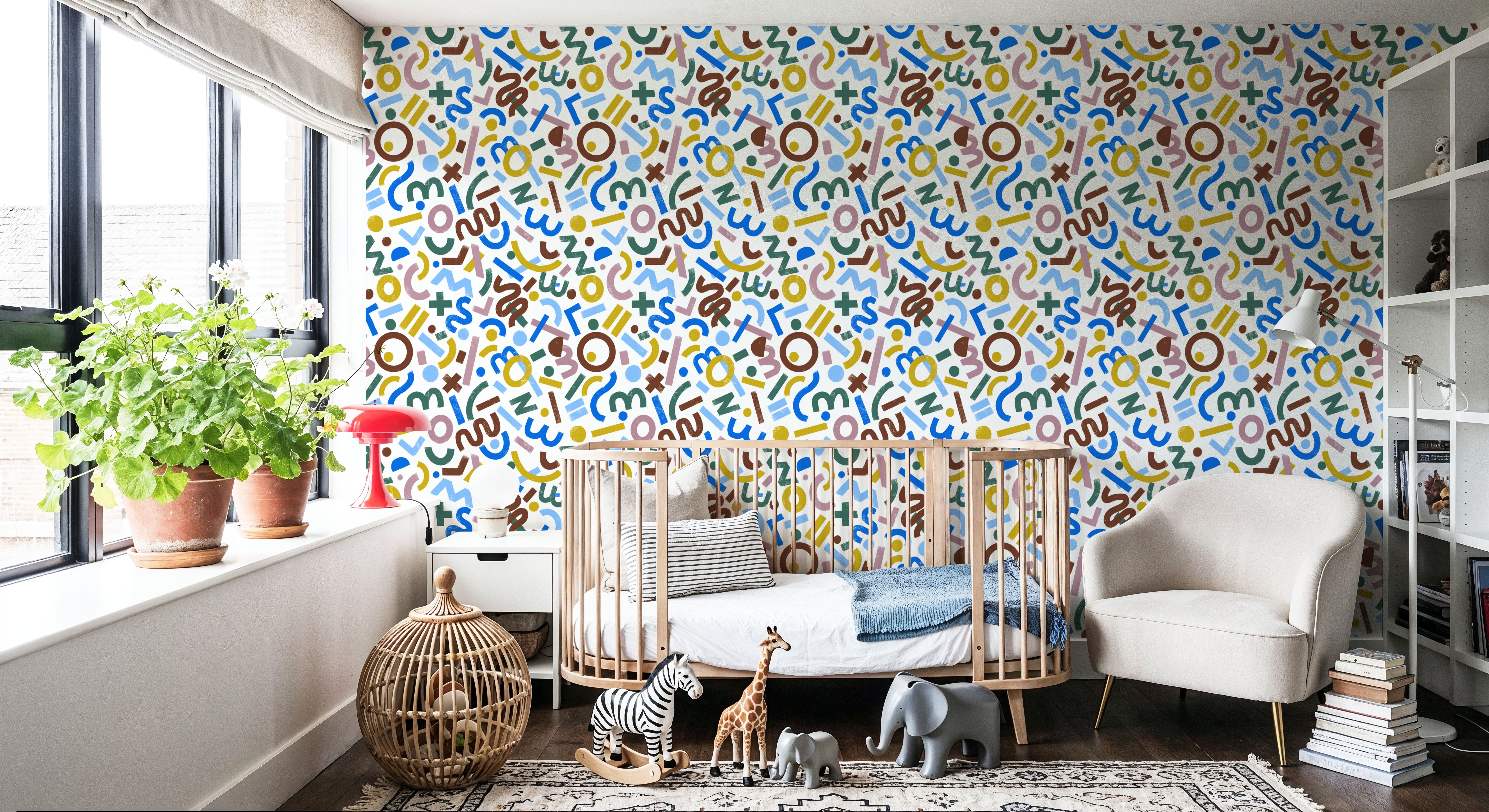 Pop Letter Marks, Multi, Wallpaper