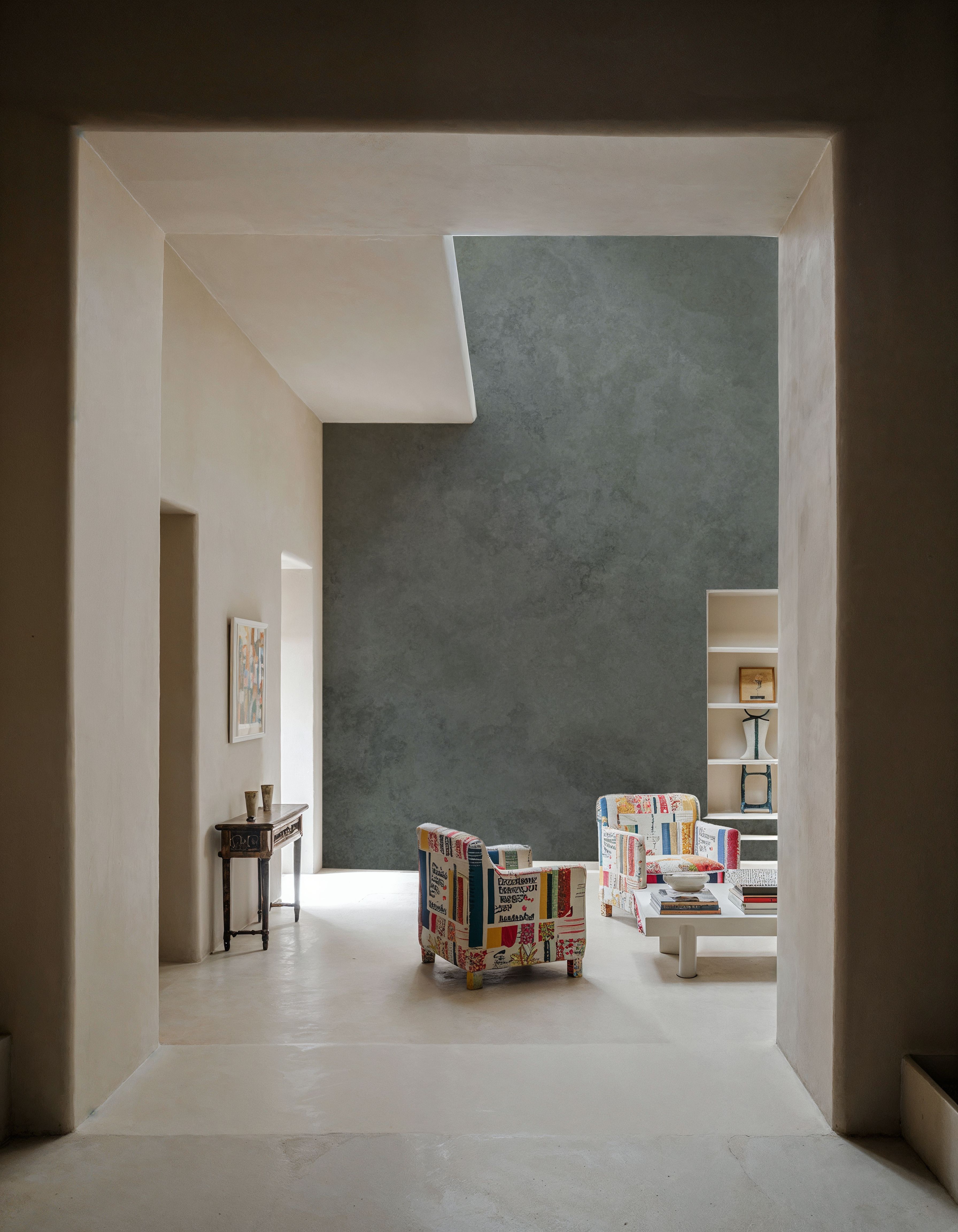 Subtle Plaster Wall, Dark Green