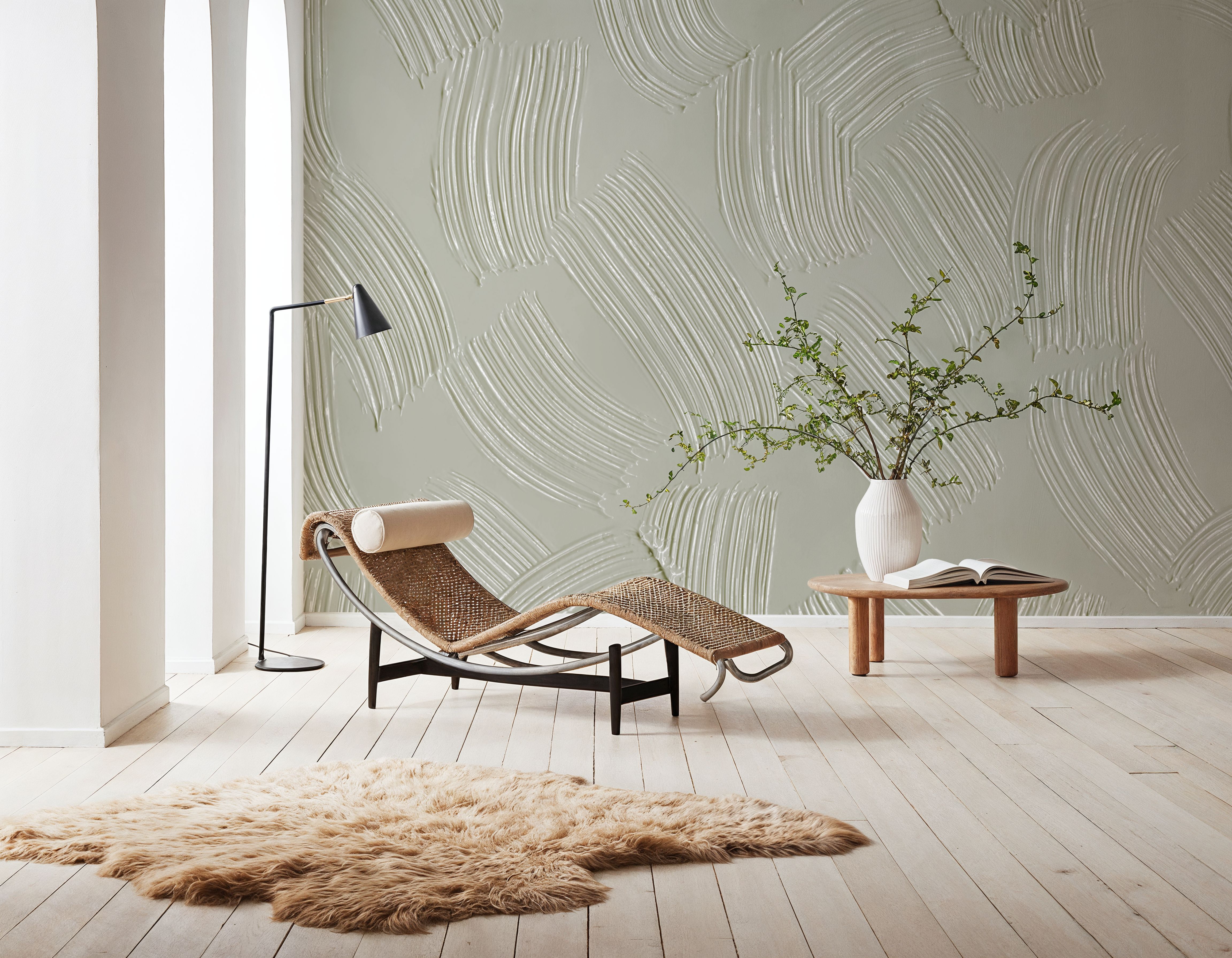 Stylized Brush Strokes, Beige