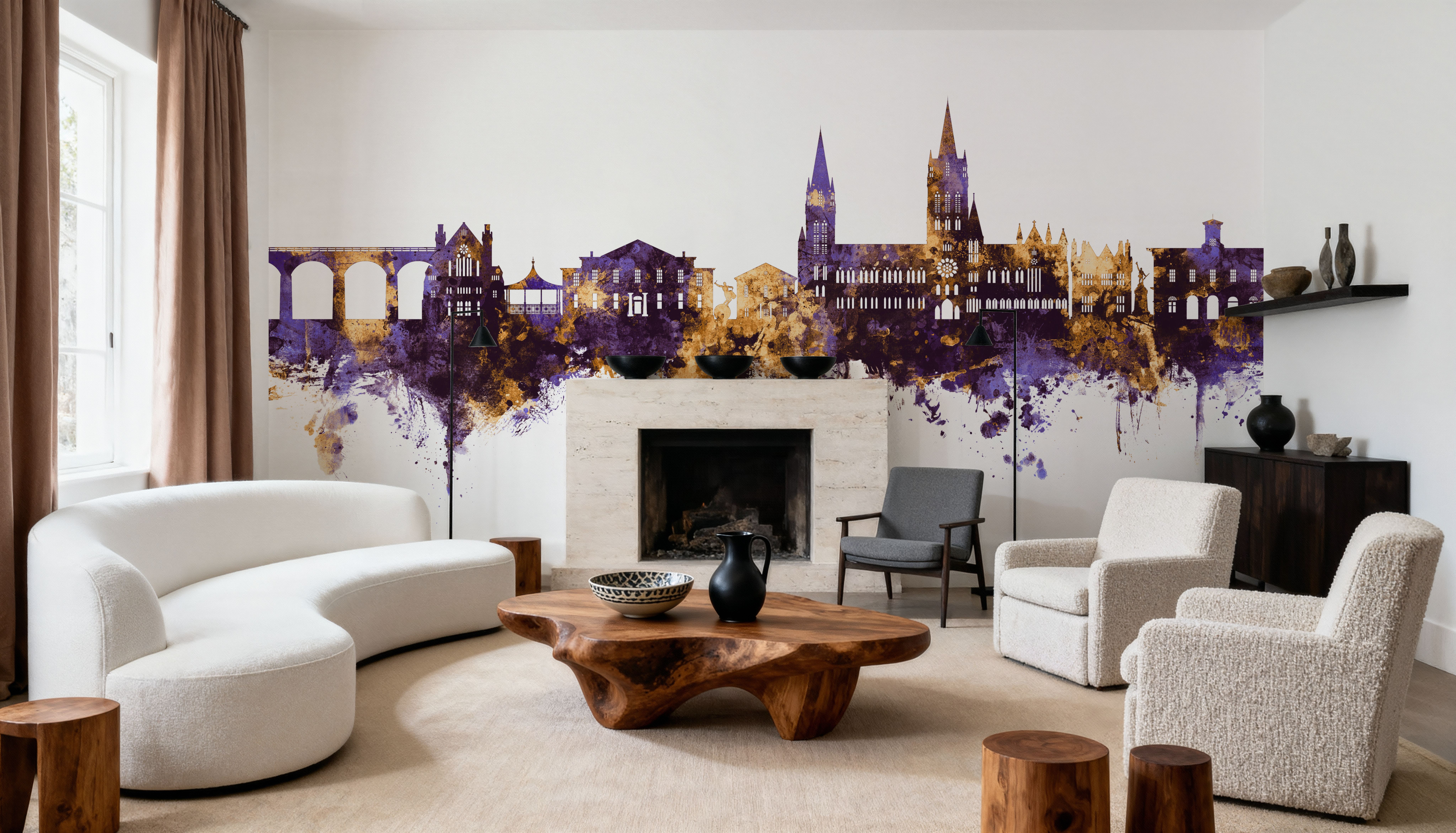 Truro England Skyline Purple & Gold