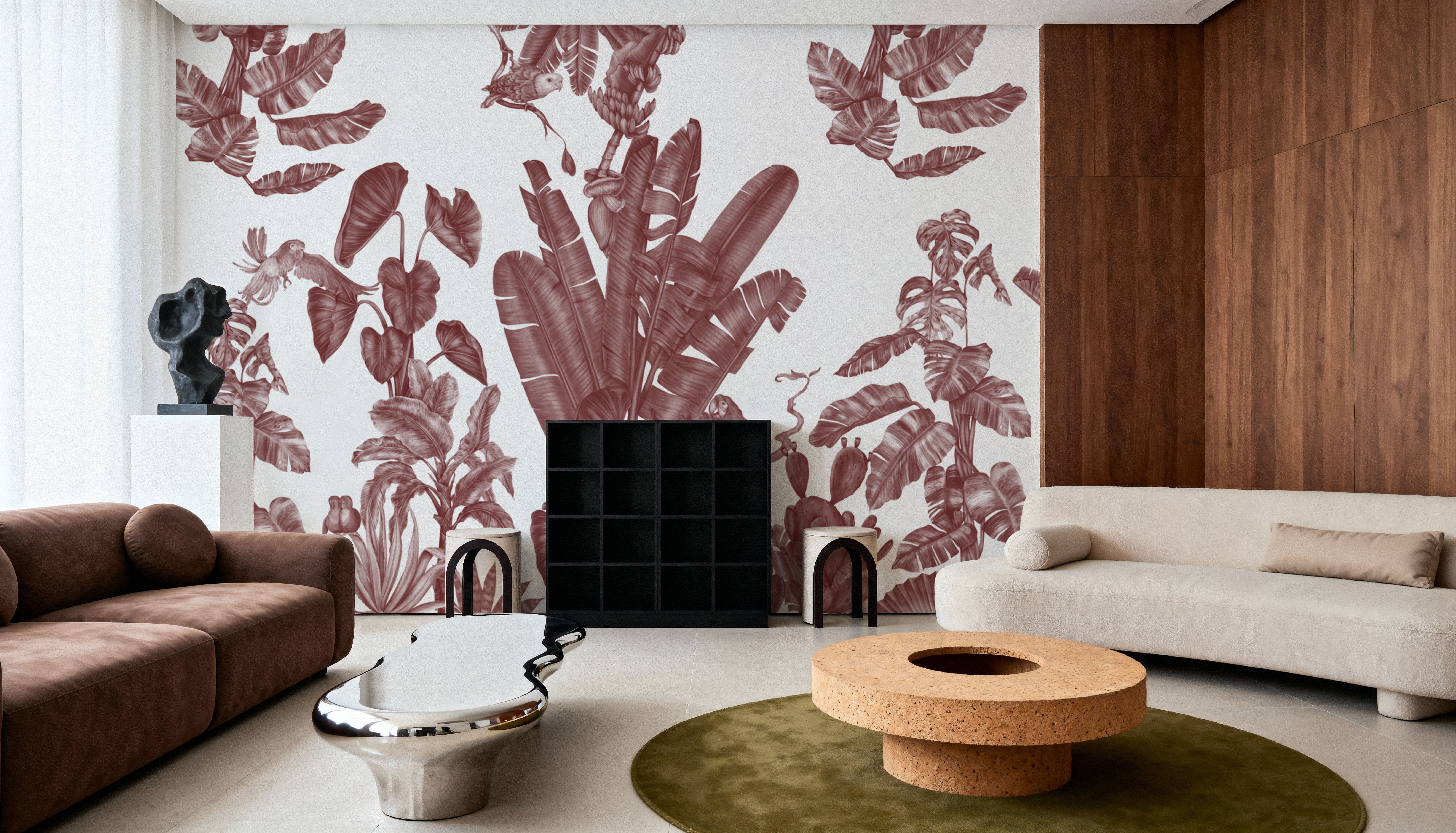 Parrots Jungle, Red, Wallpaper