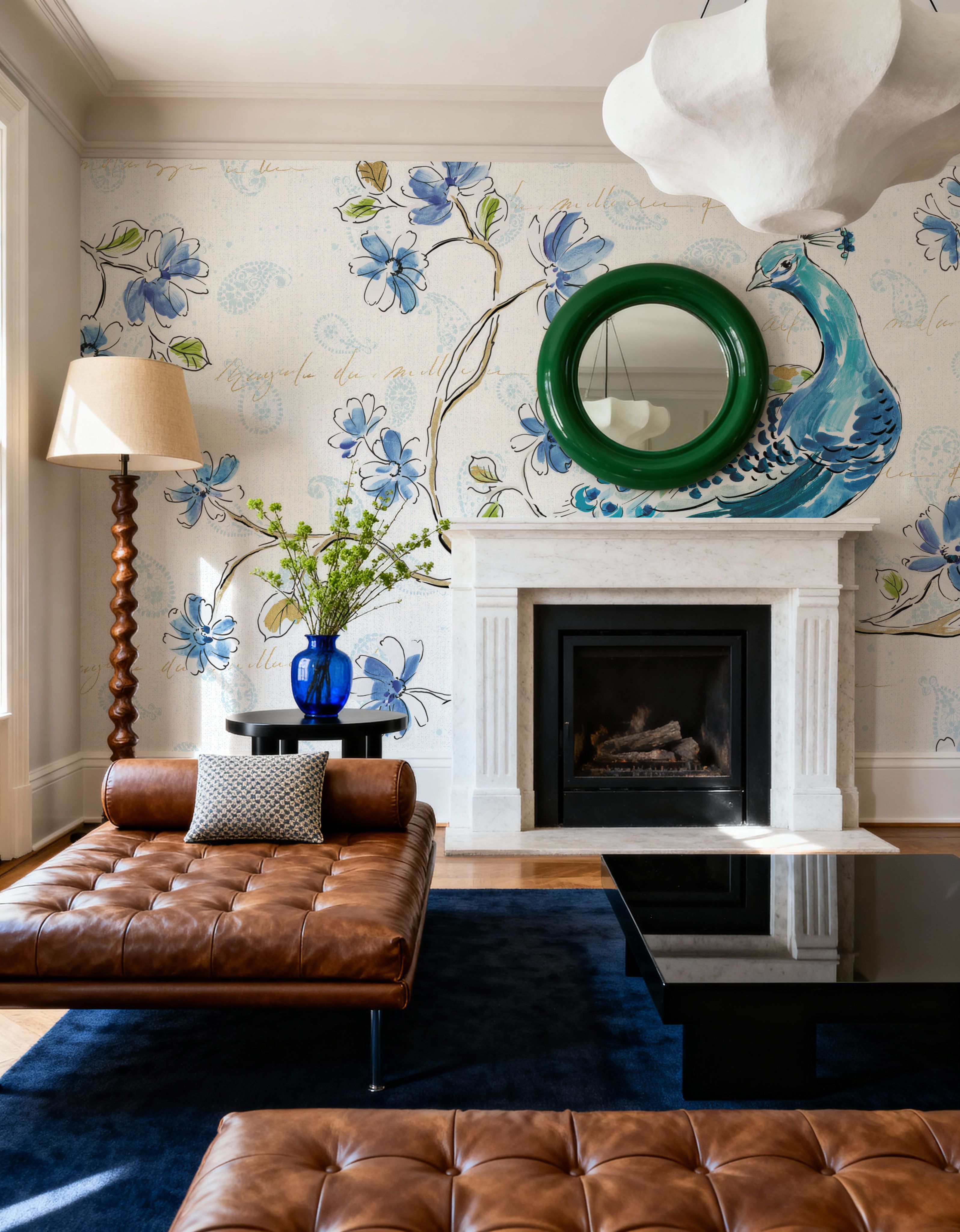 Peacock Allegory II White